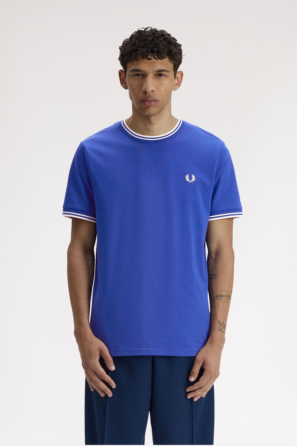 Fred Perry Twin Tipped T-Shirt Soho Eclipse / Snow White / Snow White