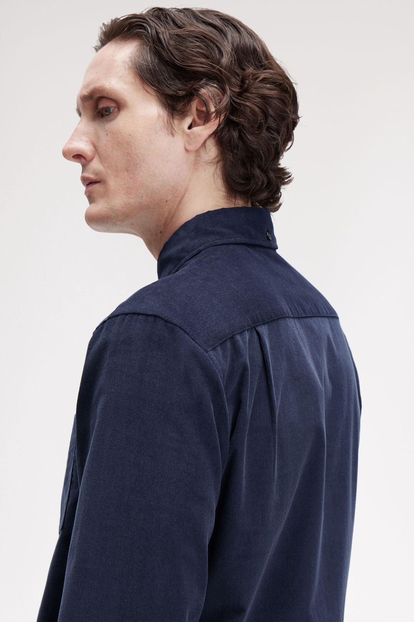 Fred Perry Needle Cord Shirt Navy