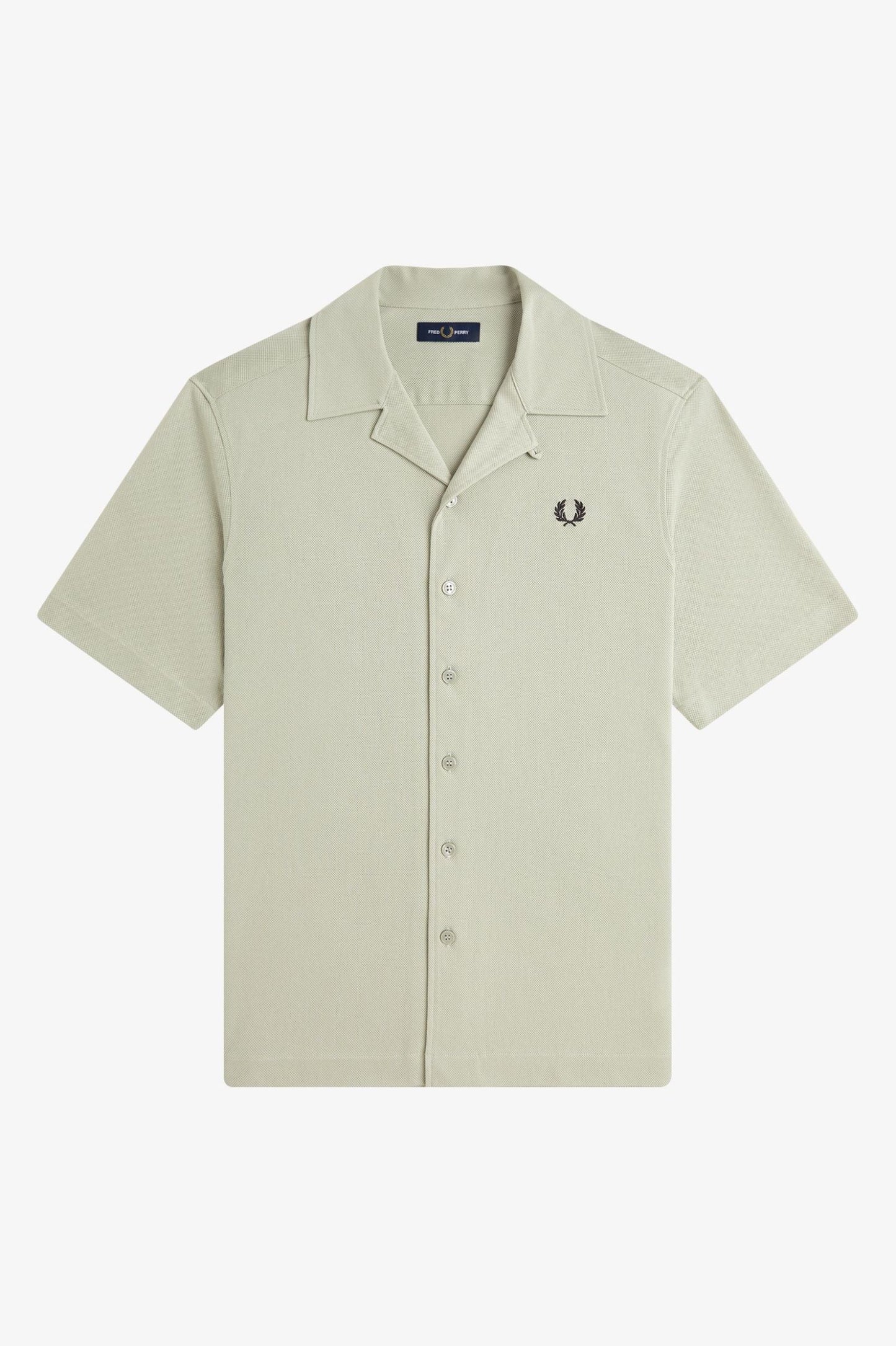 Fred Perry Compress Mesh Revere Collar Shirt Seagrass
