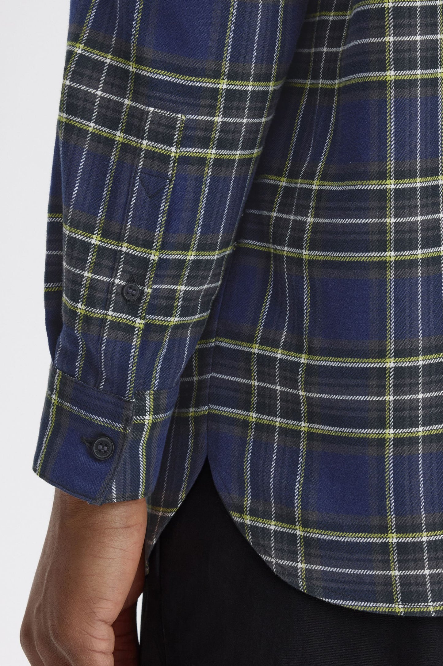 Fred Perry Brushed Twill Tartan Shirt French Navy