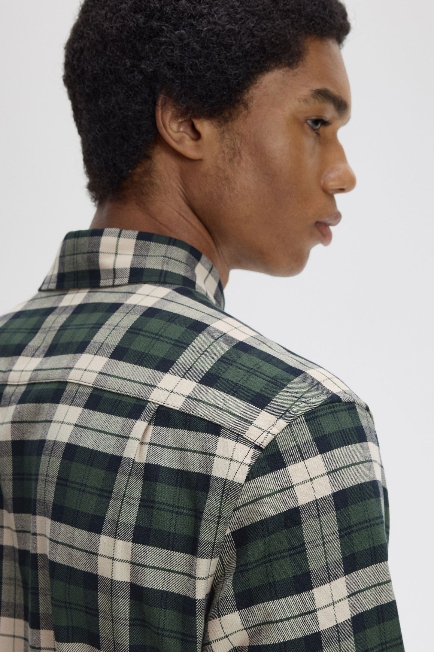 Fred Perry Brushed Twill Tartan Shirt Court Green