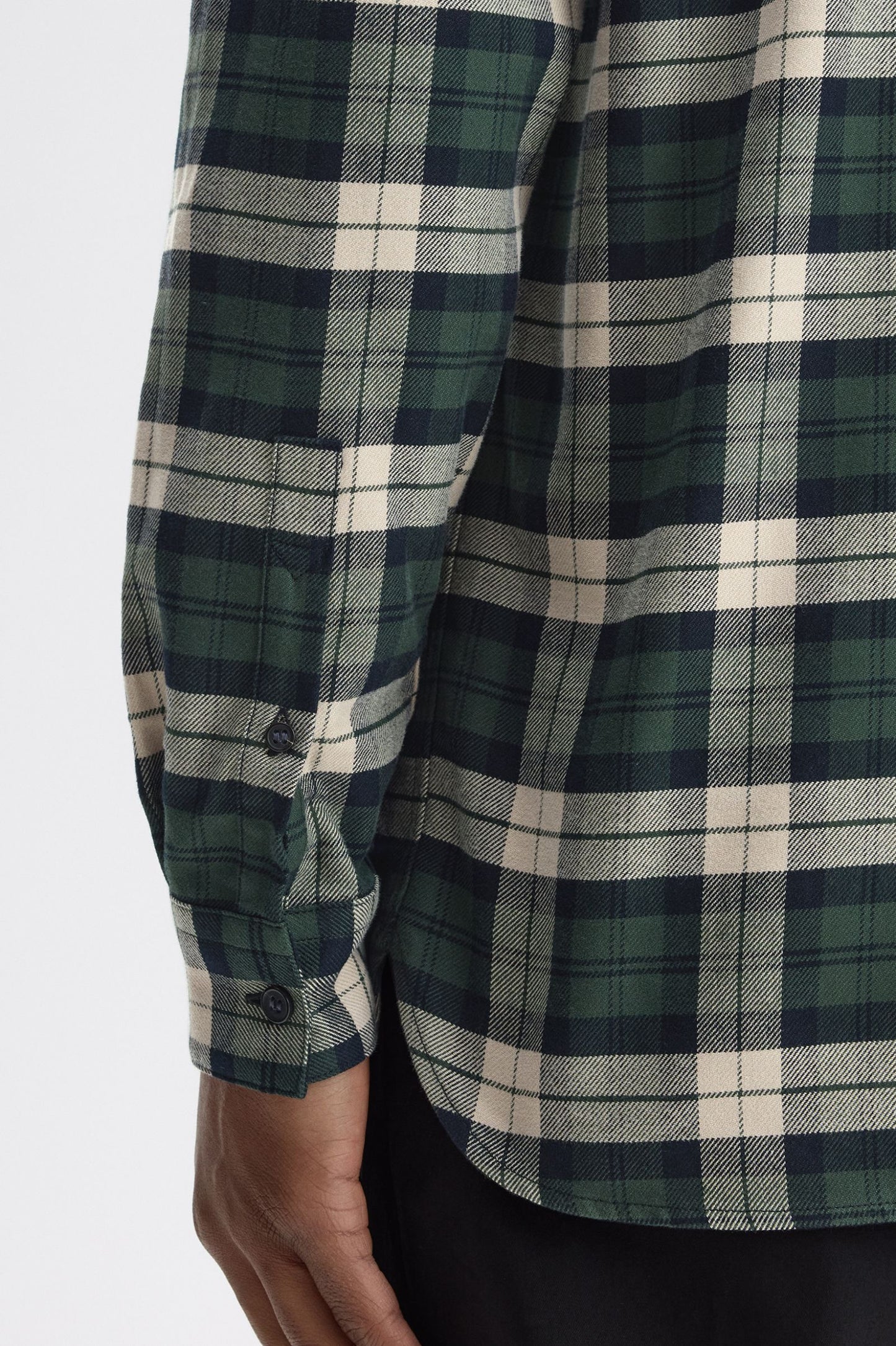 Fred Perry Brushed Twill Tartan Shirt Court Green