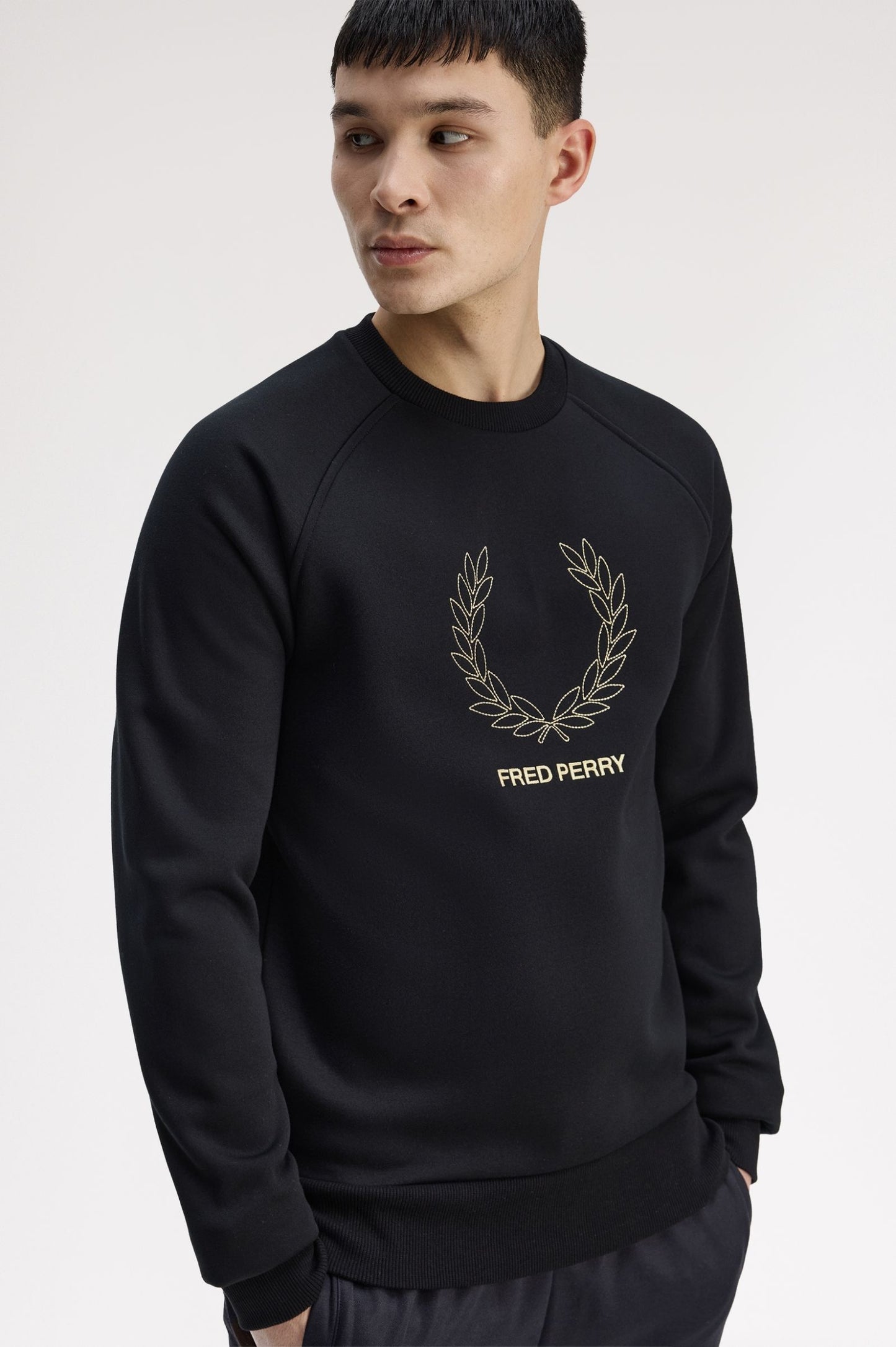 Fred Perry Outline Lrl Wrth Sweatshirt Black