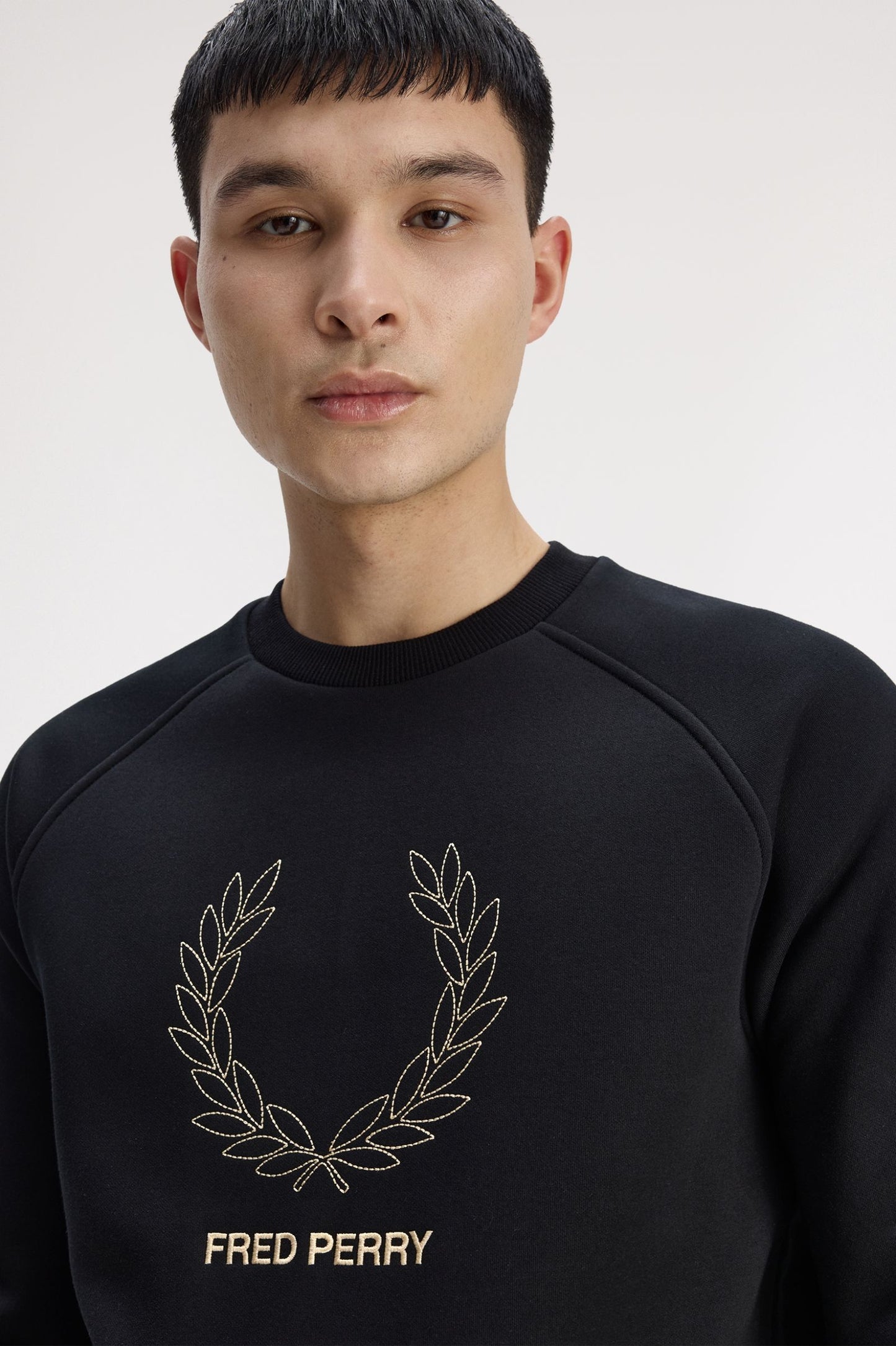 Fred Perry Outline Lrl Wrth Sweatshirt Black