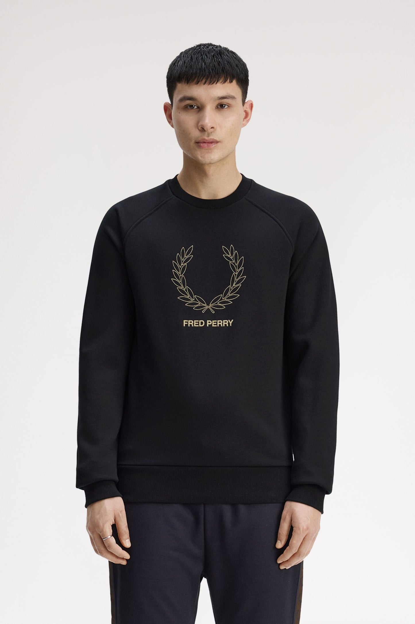 Fred Perry Outline Lrl Wrth Sweatshirt Black