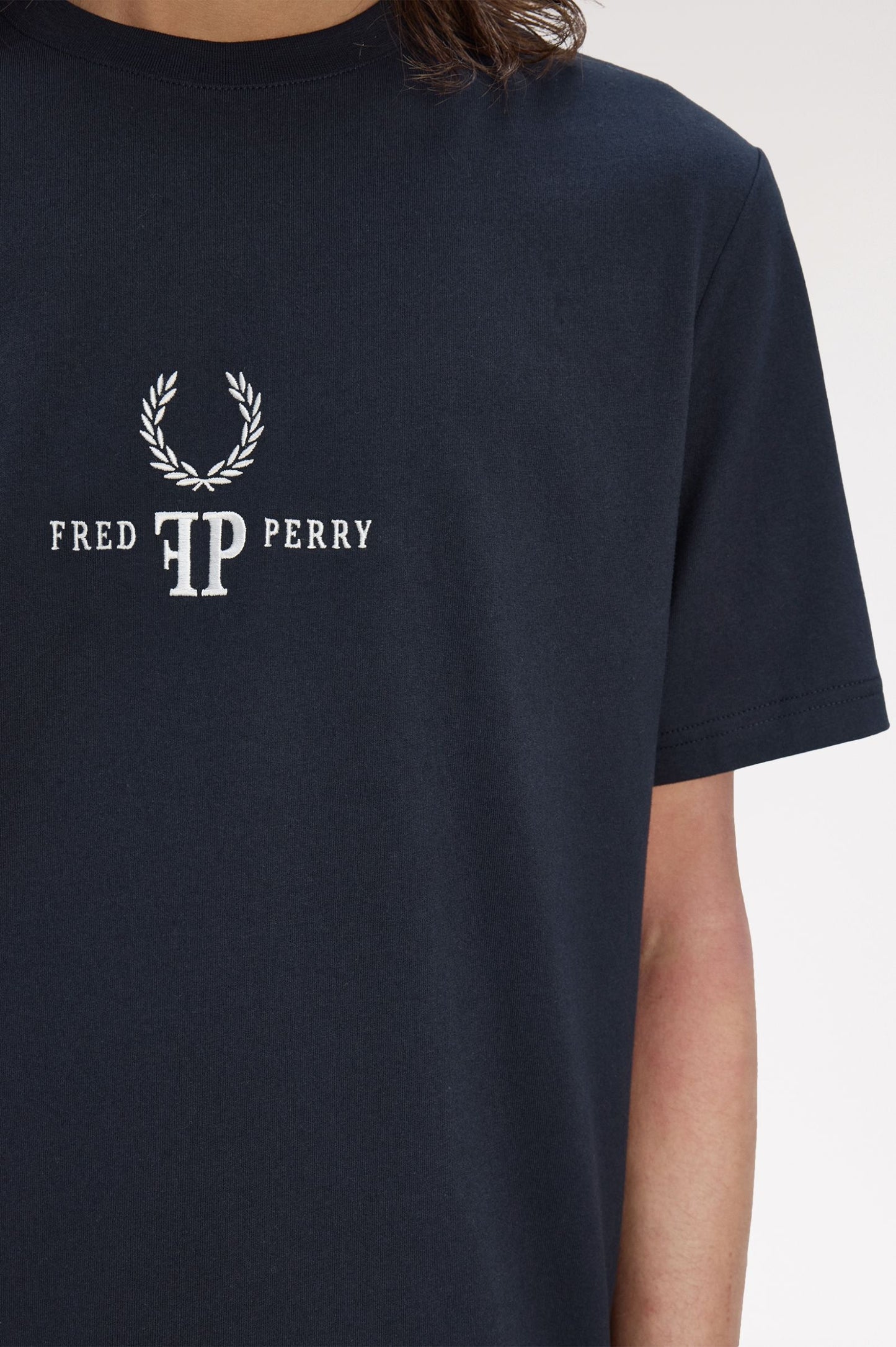 Fred Perry Monogram T-Shirt Navy / White