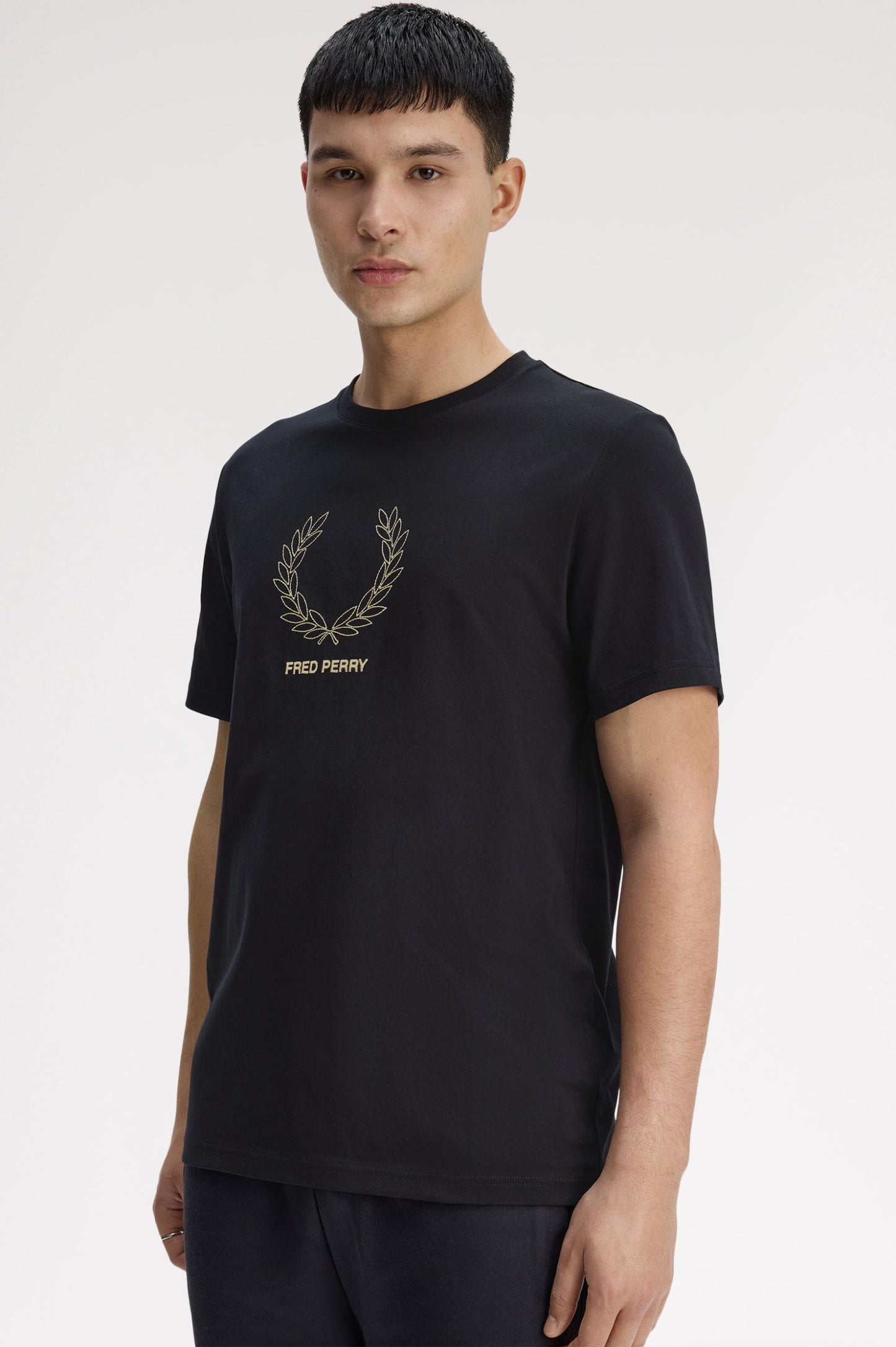 Fred Perry Outline Laurel Wreath T-Shirt Black