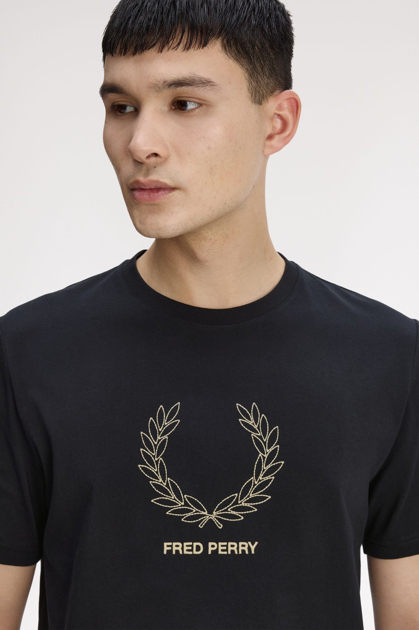 Fred Perry Outline Laurel Wreath T-Shirt Black