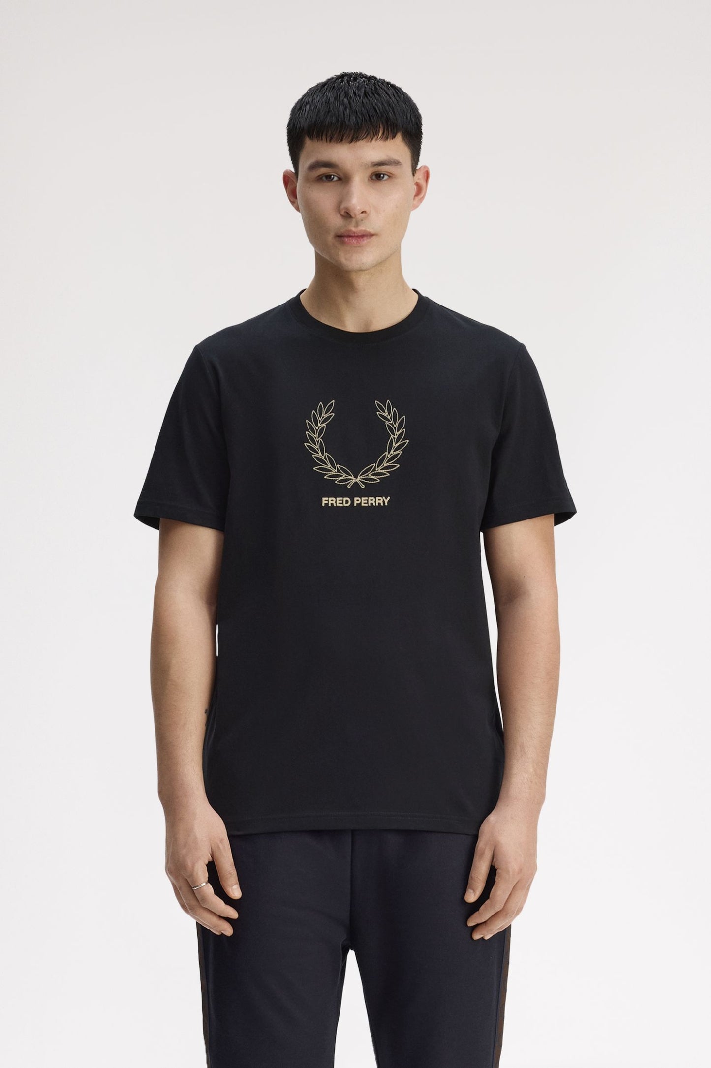 Fred Perry Outline Laurel Wreath T-Shirt Black