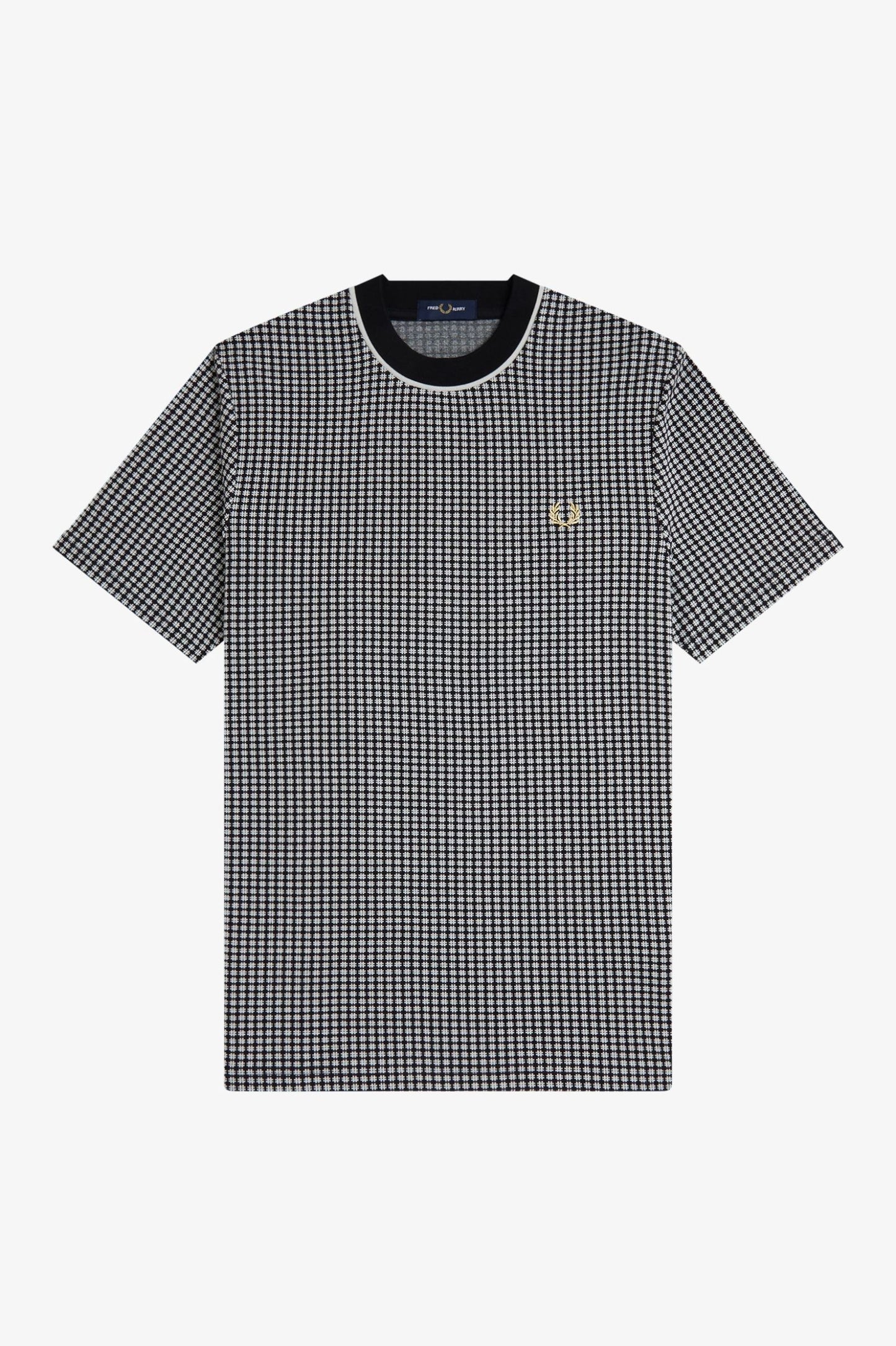 Fred Perry Chequerboard Jacquard T-Shirt Black