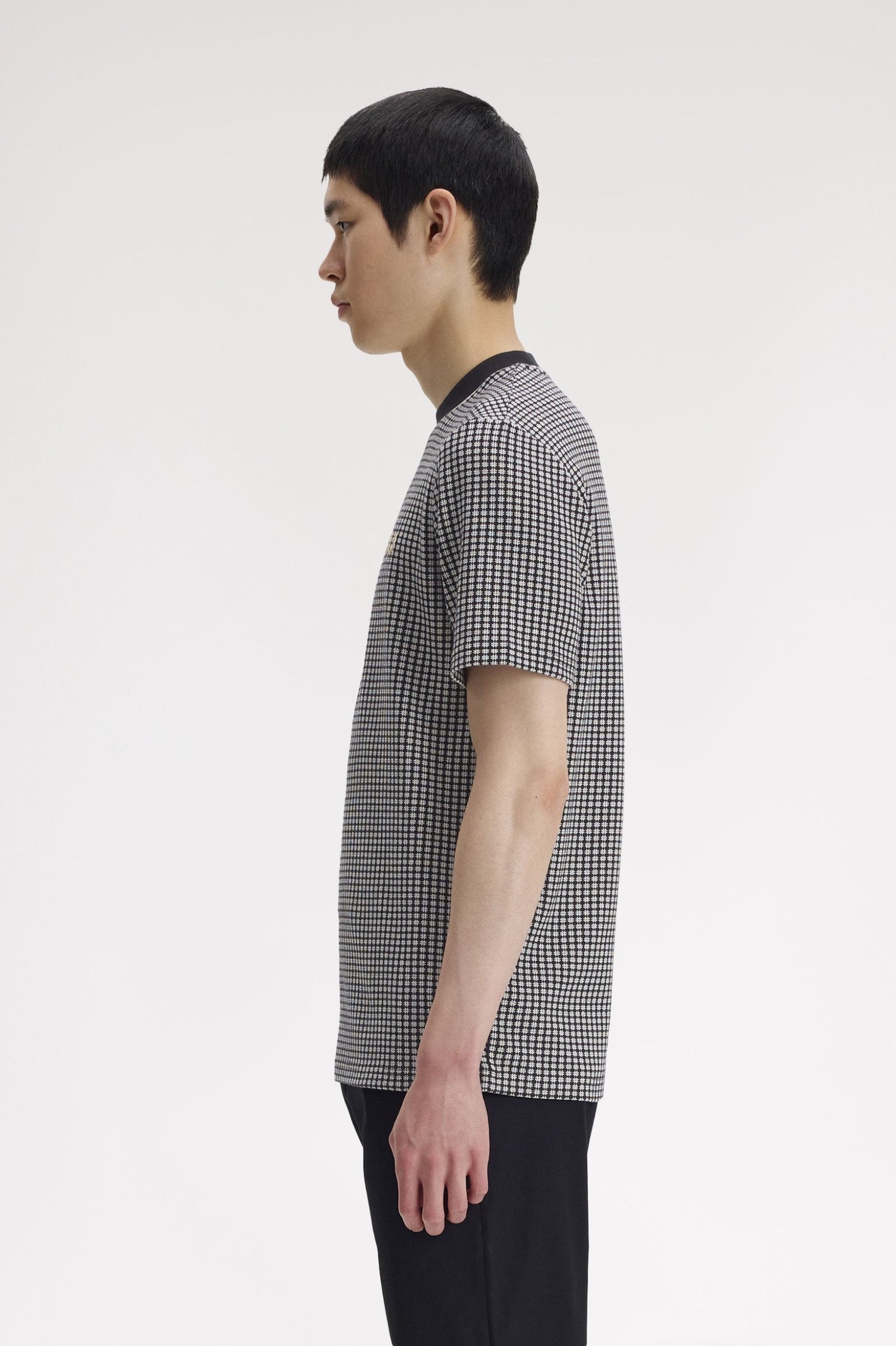 Fred Perry Chequerboard Jacquard T-Shirt Black