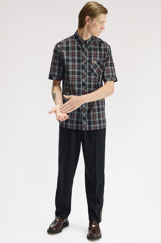 Fred Perry Classic Tartan Short Sleeve Shirt Black