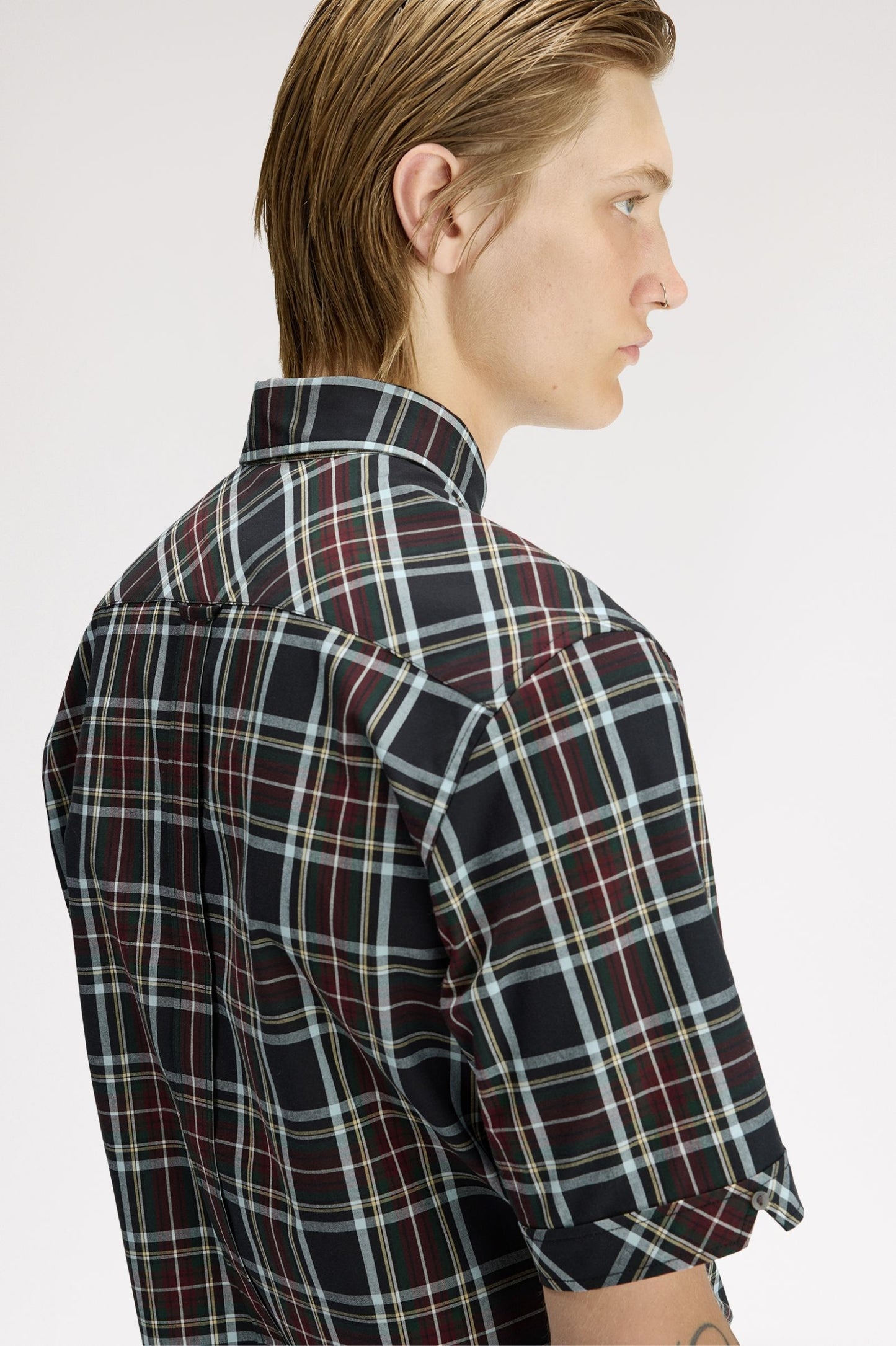Fred Perry Classic Tartan Short Sleeve Shirt Black