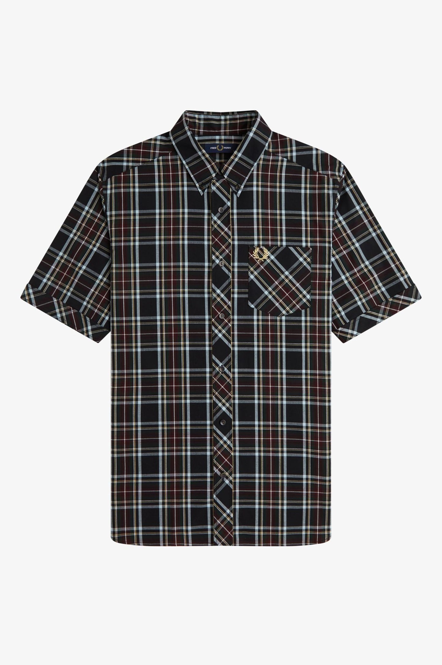 Fred Perry Classic Tartan Short Sleeve Shirt Black
