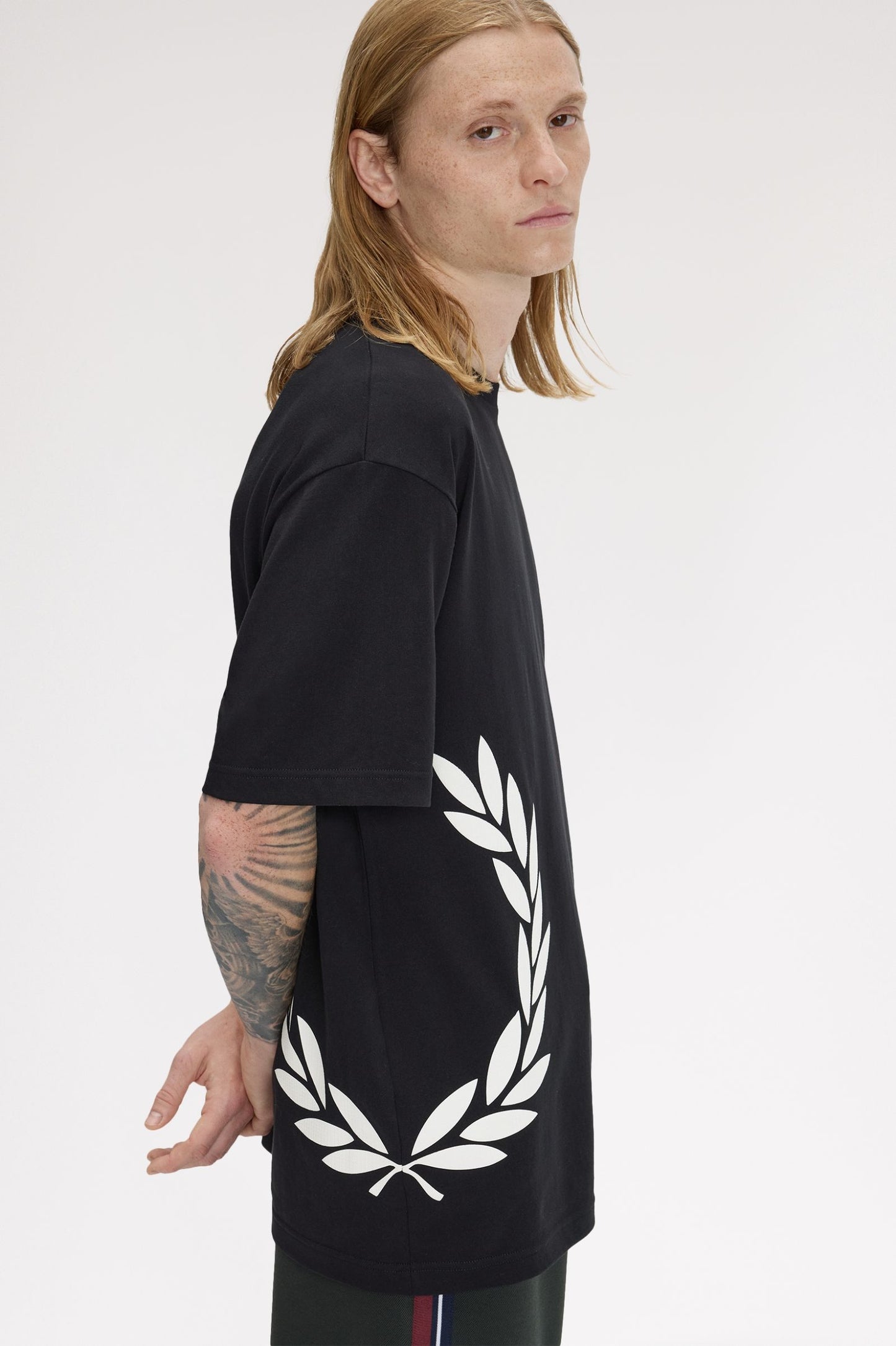 Fred Perry Textured Laurel Wreath T-Shirt Black