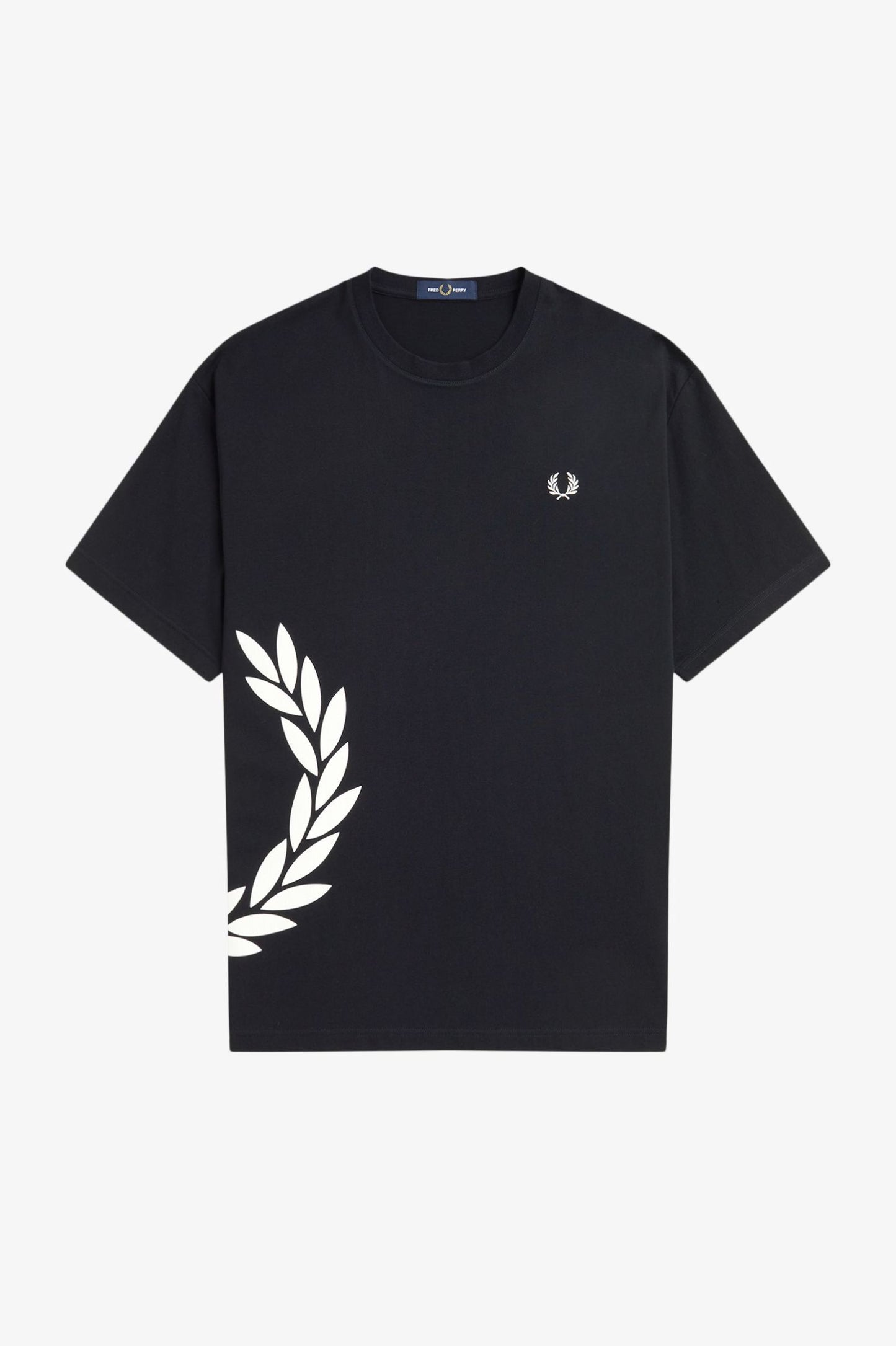 Fred Perry Textured Laurel Wreath T-Shirt Black