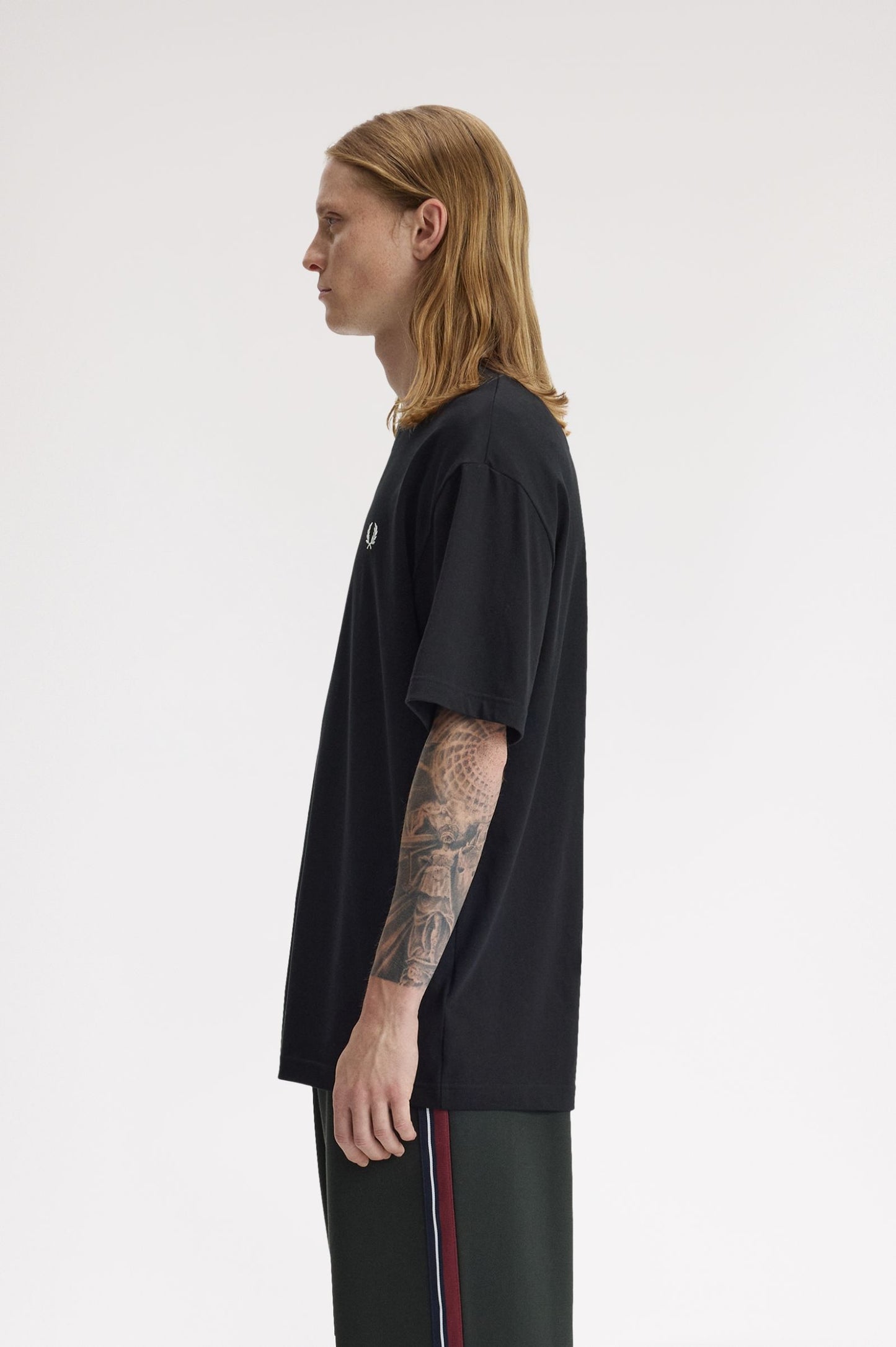 Fred Perry Textured Laurel Wreath T-Shirt Black