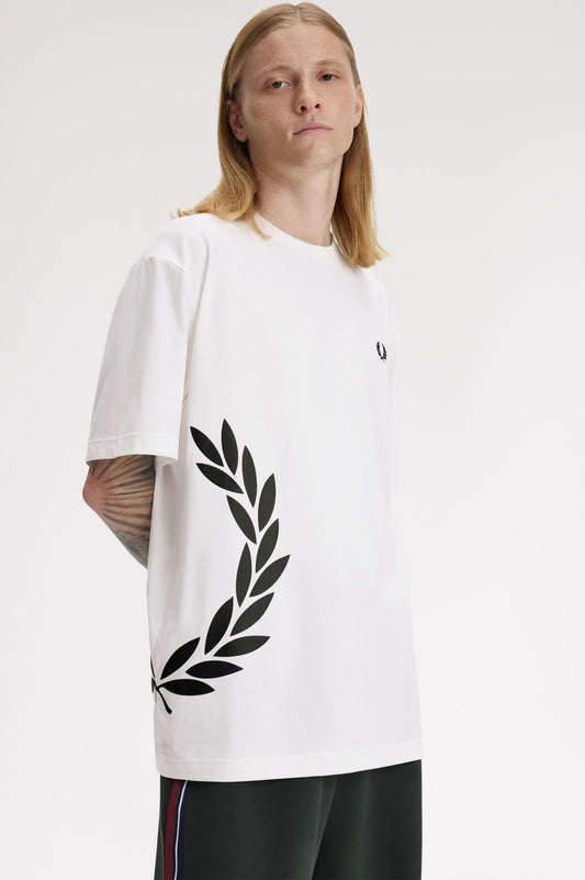 Fred Perry Textured Laurel Wreath T-Shirt White