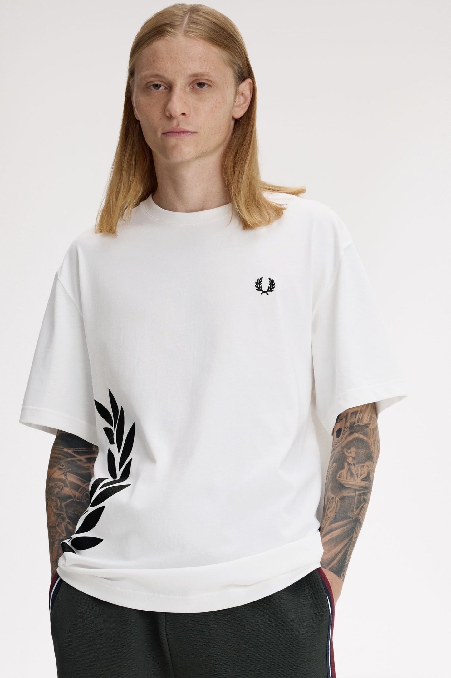 Fred Perry Textured Laurel Wreath T-Shirt White