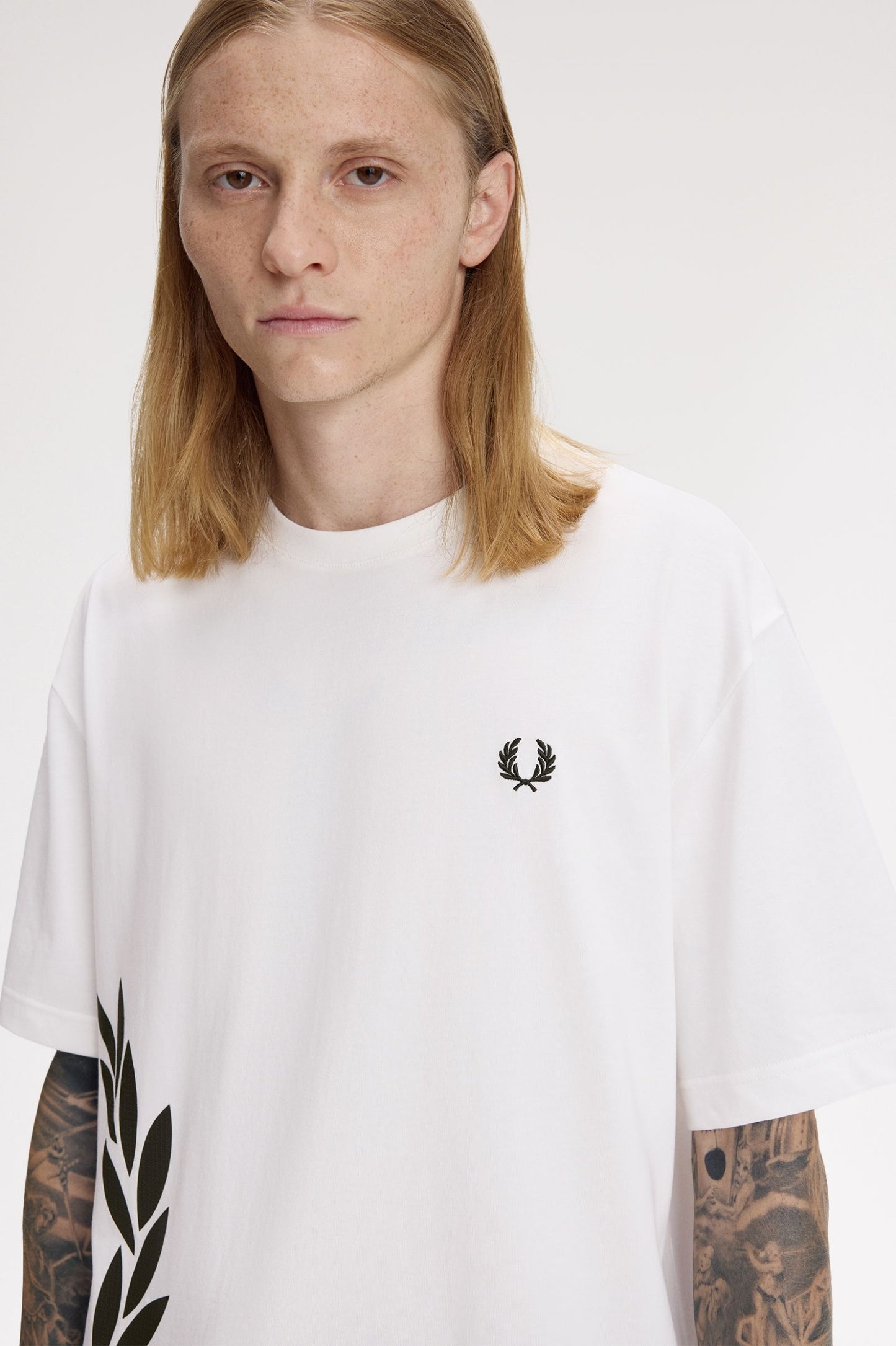 Fred Perry Textured Laurel Wreath T-Shirt White