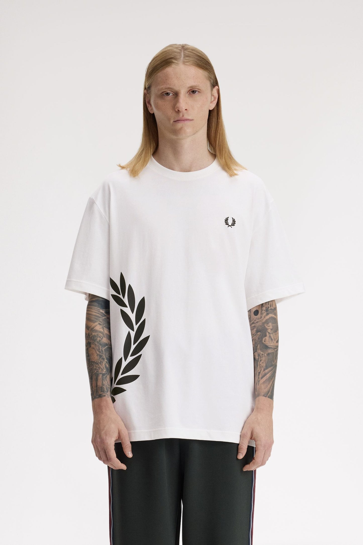 Fred Perry Textured Laurel Wreath T-Shirt White