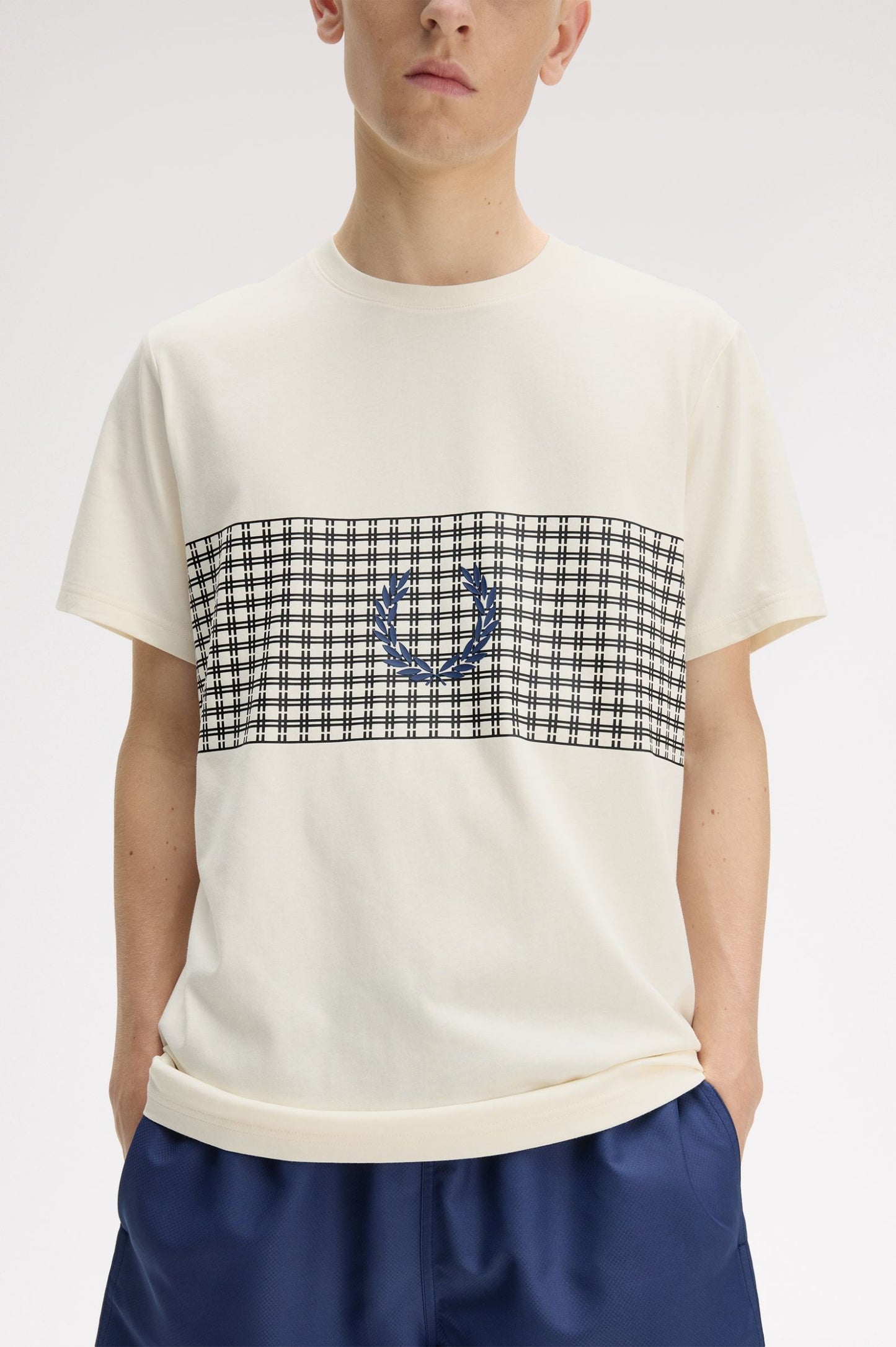 Fred Perry Tennis Net Graphic T-Shirt French Ecru
