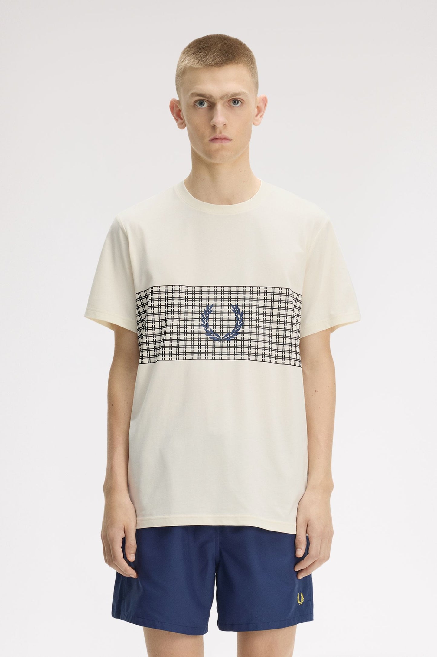 Fred Perry Tennis Net Graphic T-Shirt French Ecru