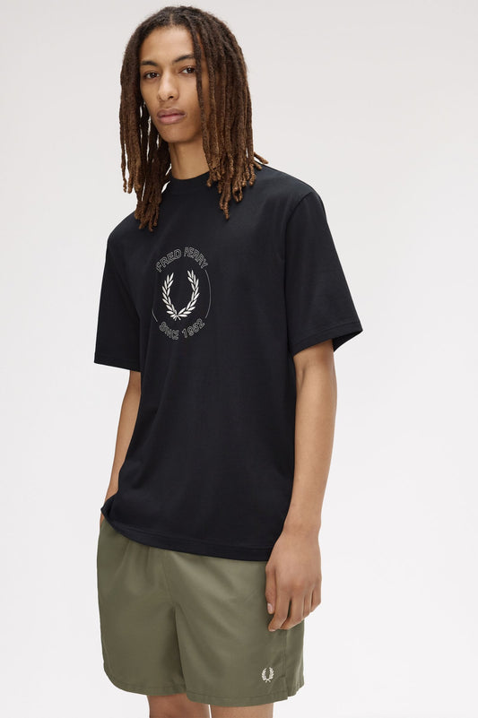 Fred Perry Circle Graphic T-Shirt Black