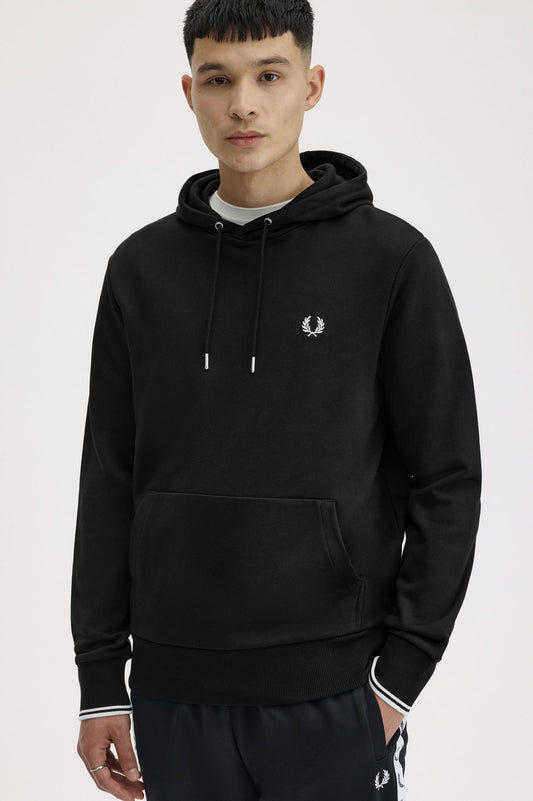 Fred Perry Tipped Hooded Sweatshirt Black