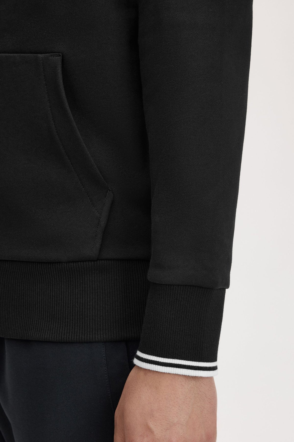 Fred Perry Tipped Hooded Sweatshirt Black