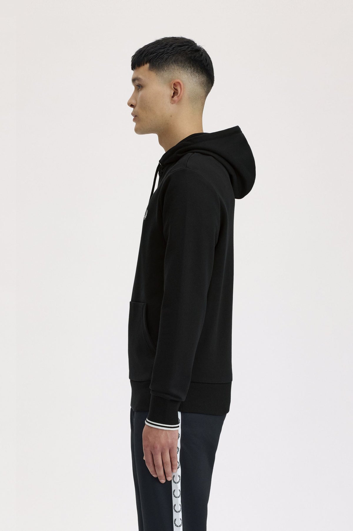 Fred Perry Tipped Hooded Sweatshirt Black