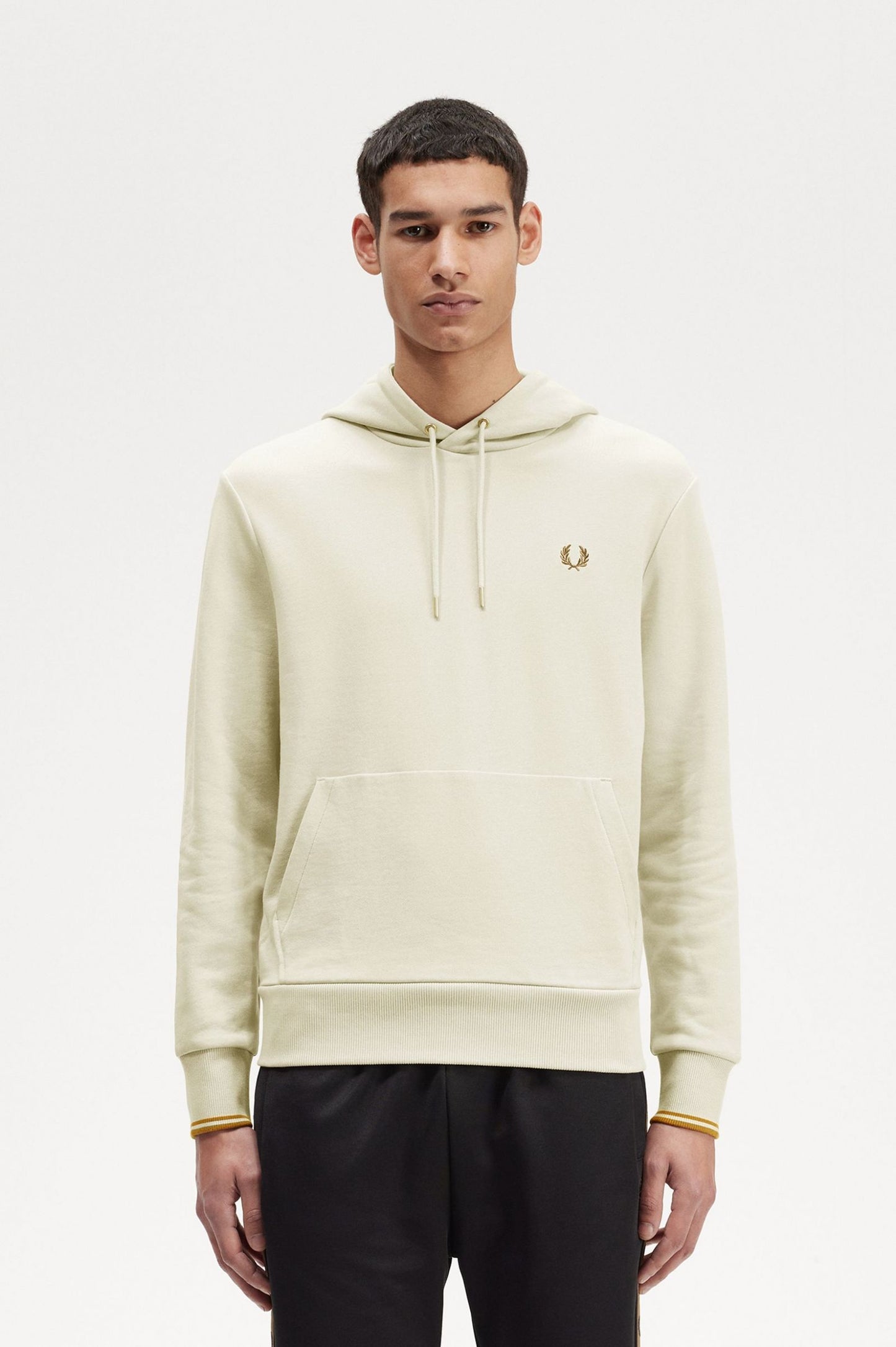 Fred Perry Tipped Hooded Sweatshirt Oatmeal