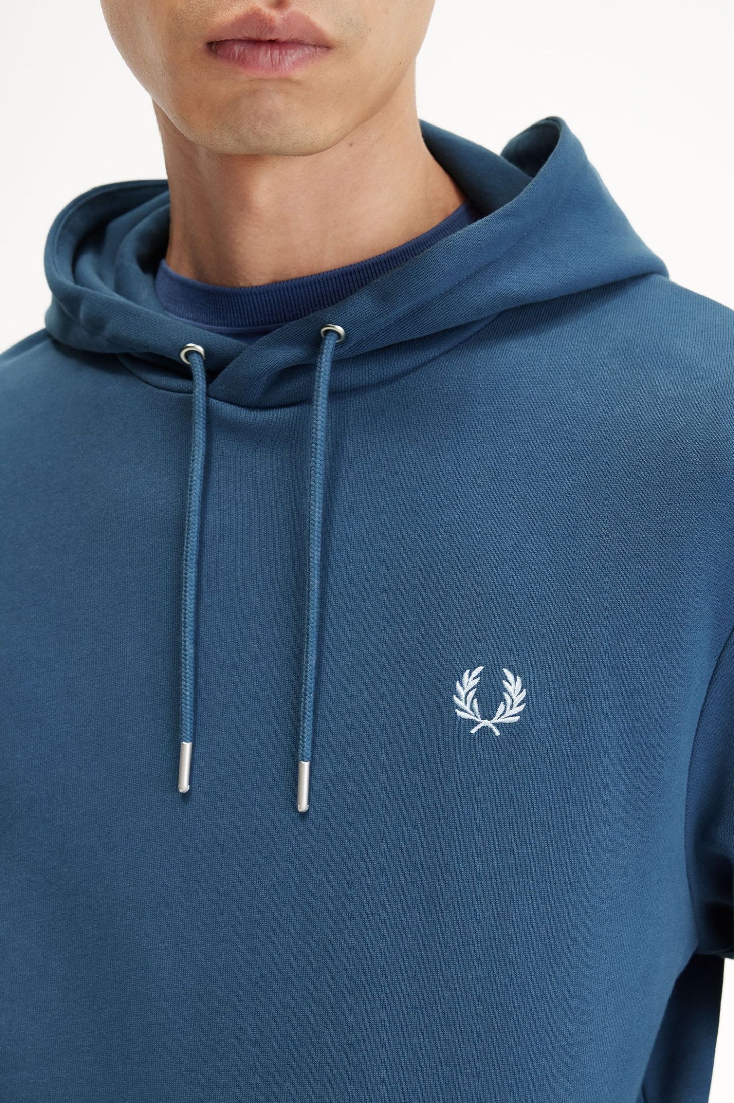 Fred PerryTipped Hooded Sweatshirt Midnight BLue / Light Ice