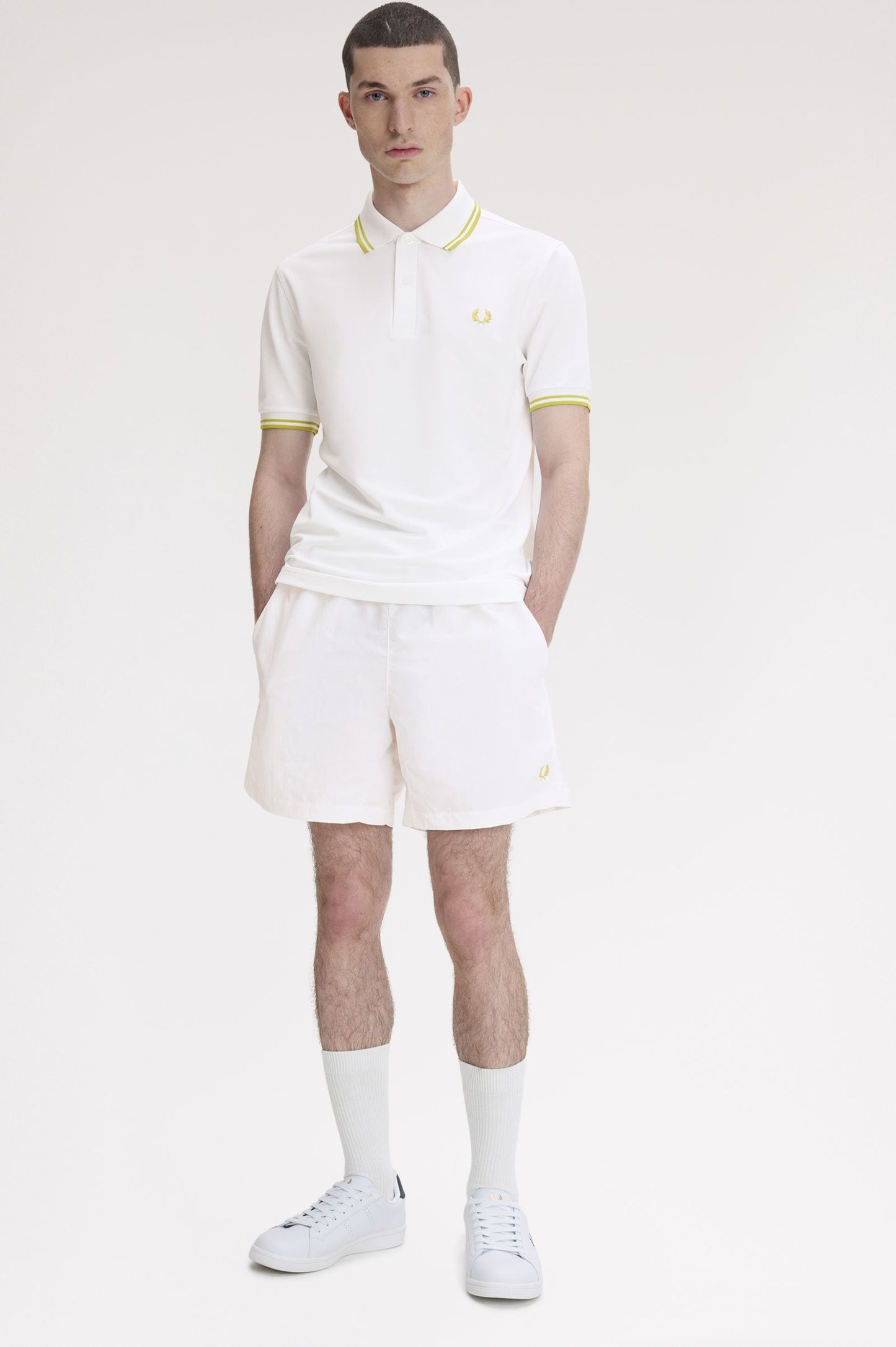 Fred Perry Tennis Fred Perry Shirt White / Citron / Citron