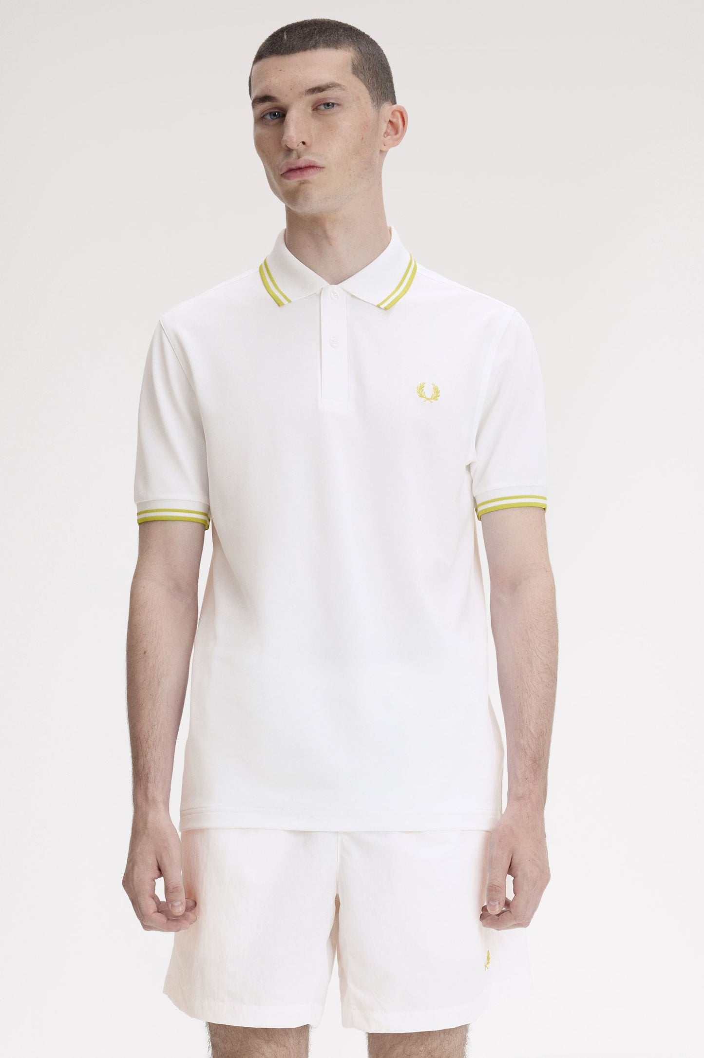 Fred Perry Tennis Fred Perry Shirt White / Citron / Citron