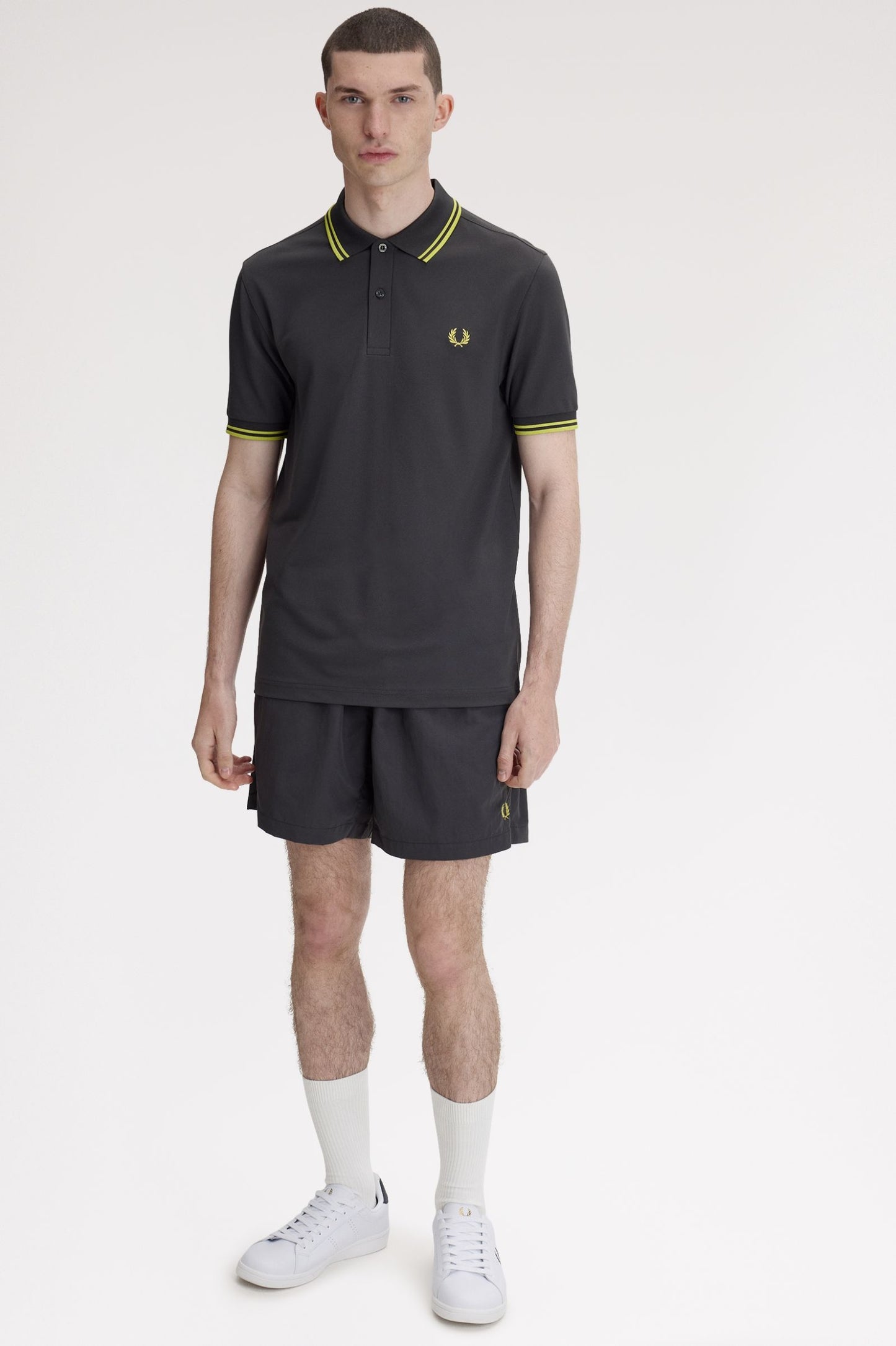 Fred Perry Tennis Fred Perry Shirt Anchor Grey / Citron / Citron