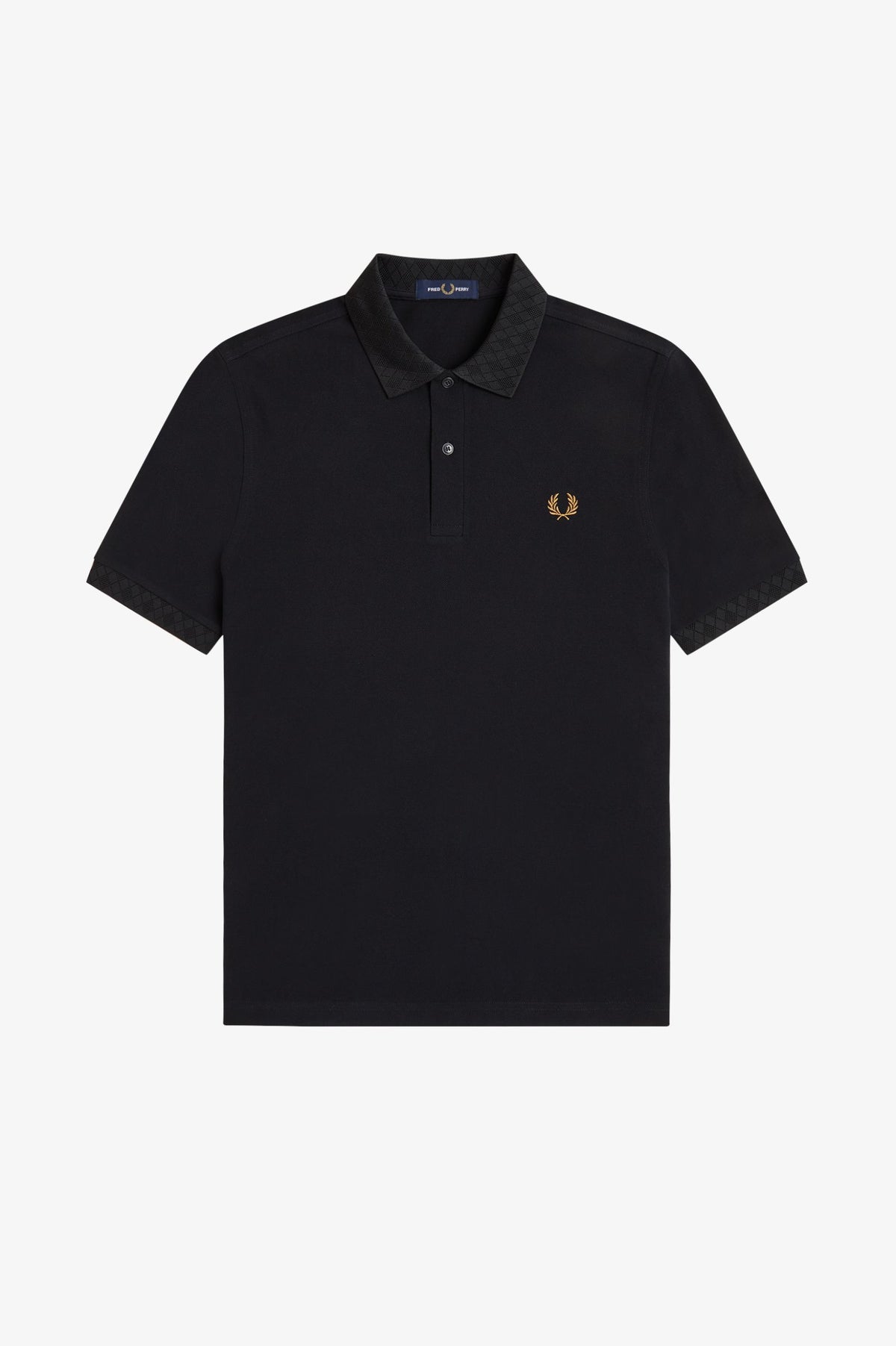Fred Perry Jacquard Trim Polo Shirt Black