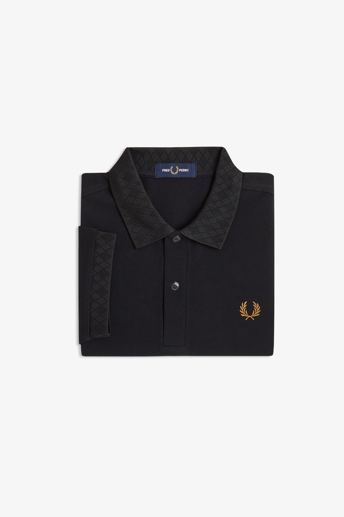 Fred Perry Jacquard Trim Polo Shirt Black