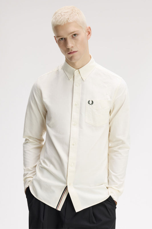 Fred Perry Concealed Tipping Oxford Shirt Ecru