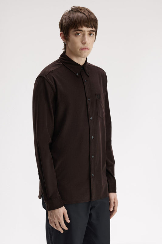 Fred Perry Needle Cord Shirt Black