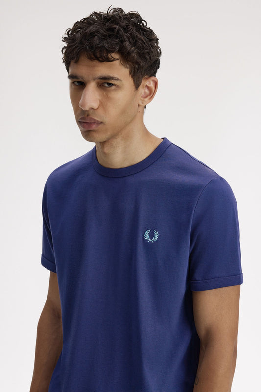 Fred Perry Ringer T-Shirt Tennis Blue