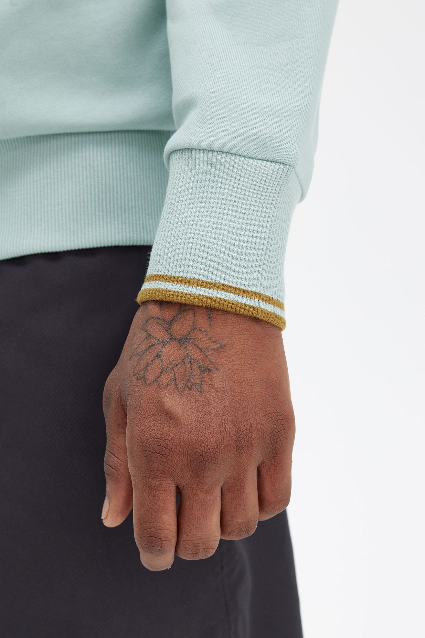 Fred Perry Half Zip Sweatshirt Silver Blue / Dark Caramel