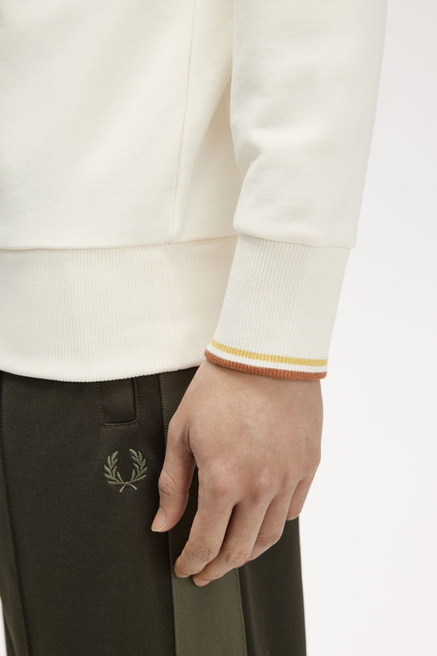 Fred Perry Half Zip Sweatshirt Ecru