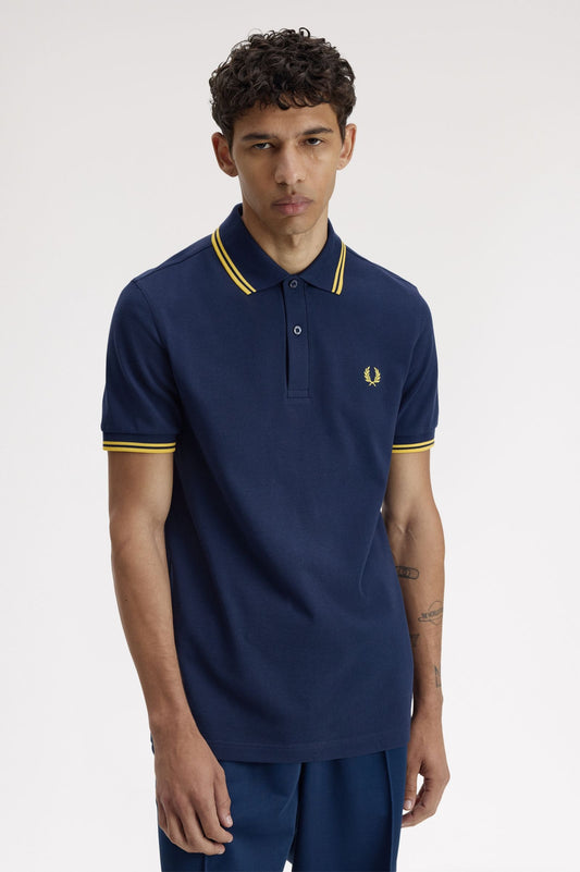 Fred Perry Polo M3600 Tennis Blue / Lemon Barley / Lemon Barley