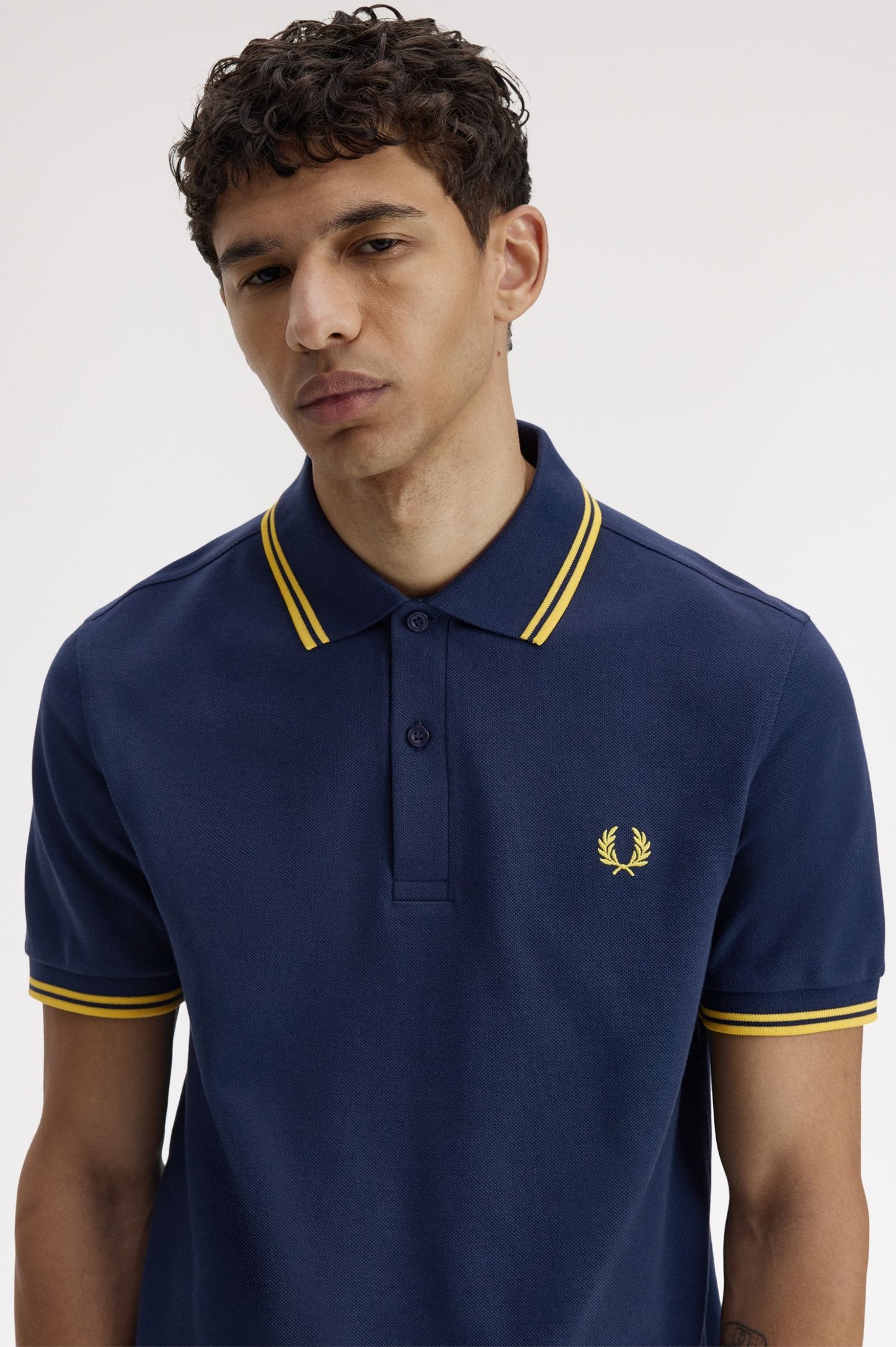 Fred Perry Polo M3600 Tennis Blue / Lemon Barley / Lemon Barley