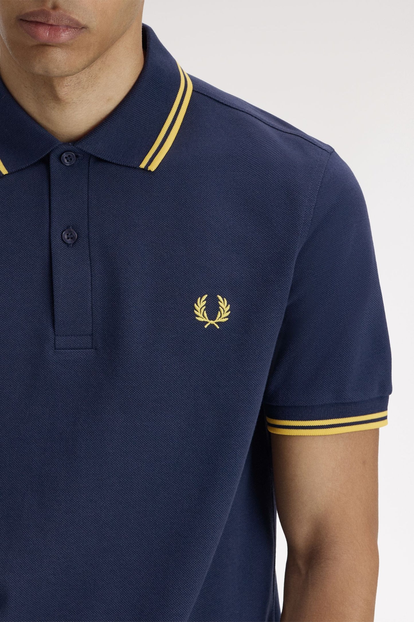 Fred Perry Polo M3600 Tennis Blue / Lemon Barley / Lemon Barley