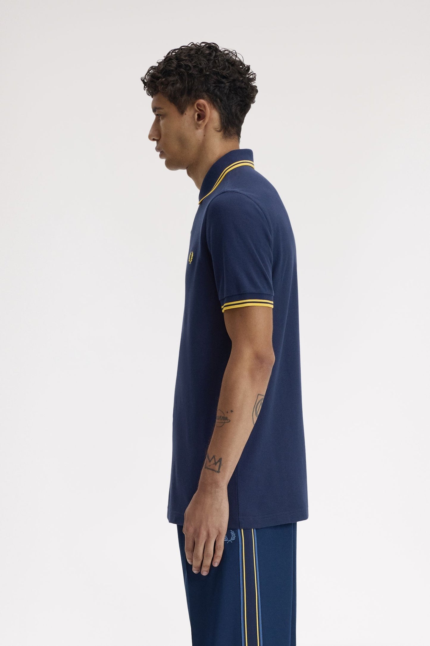 Fred Perry Polo M3600 Tennis Blue / Lemon Barley / Lemon Barley