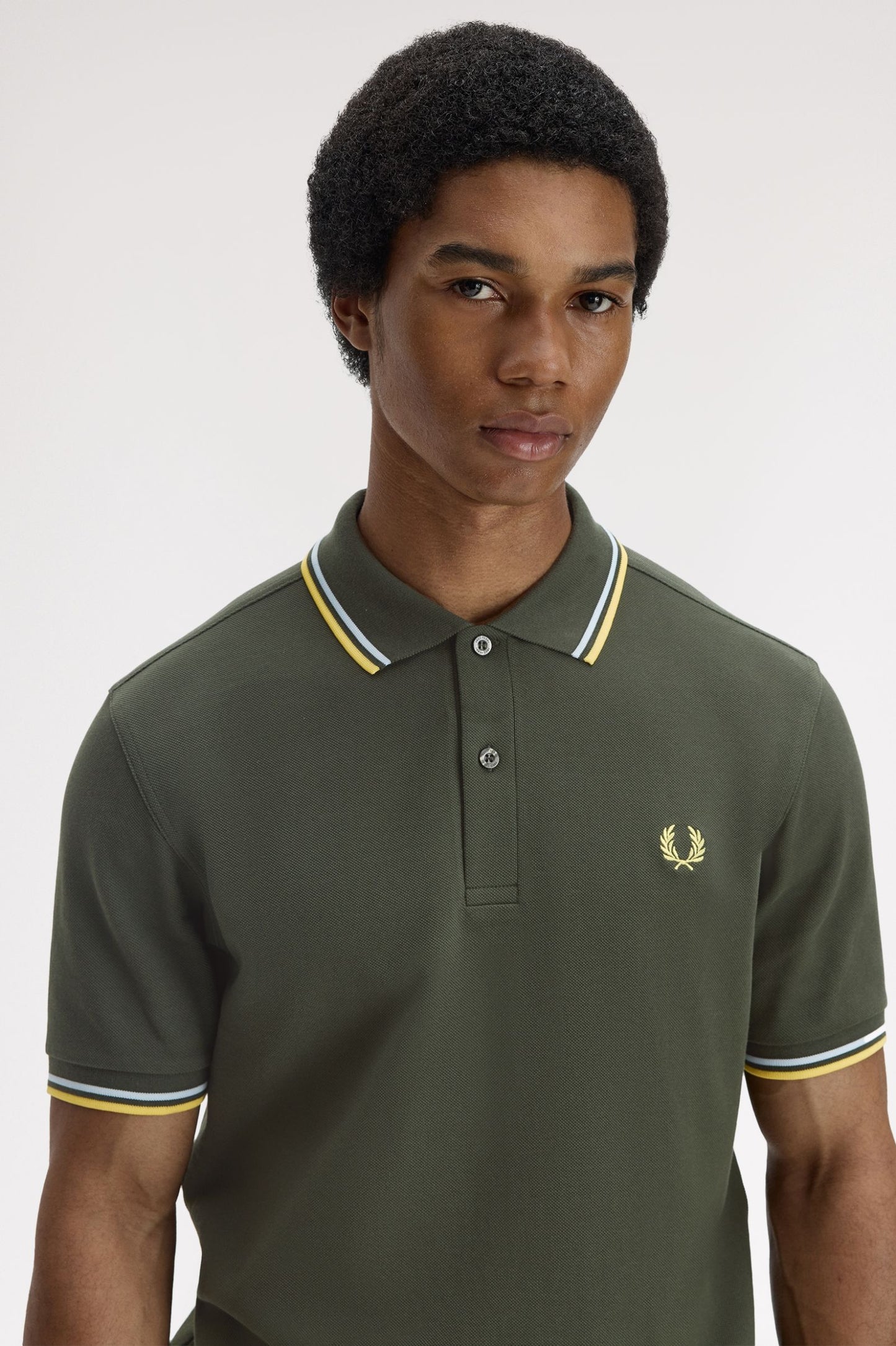Fred Perry Polo M3600 Hunting Green / Light Ice / Lemon Barley