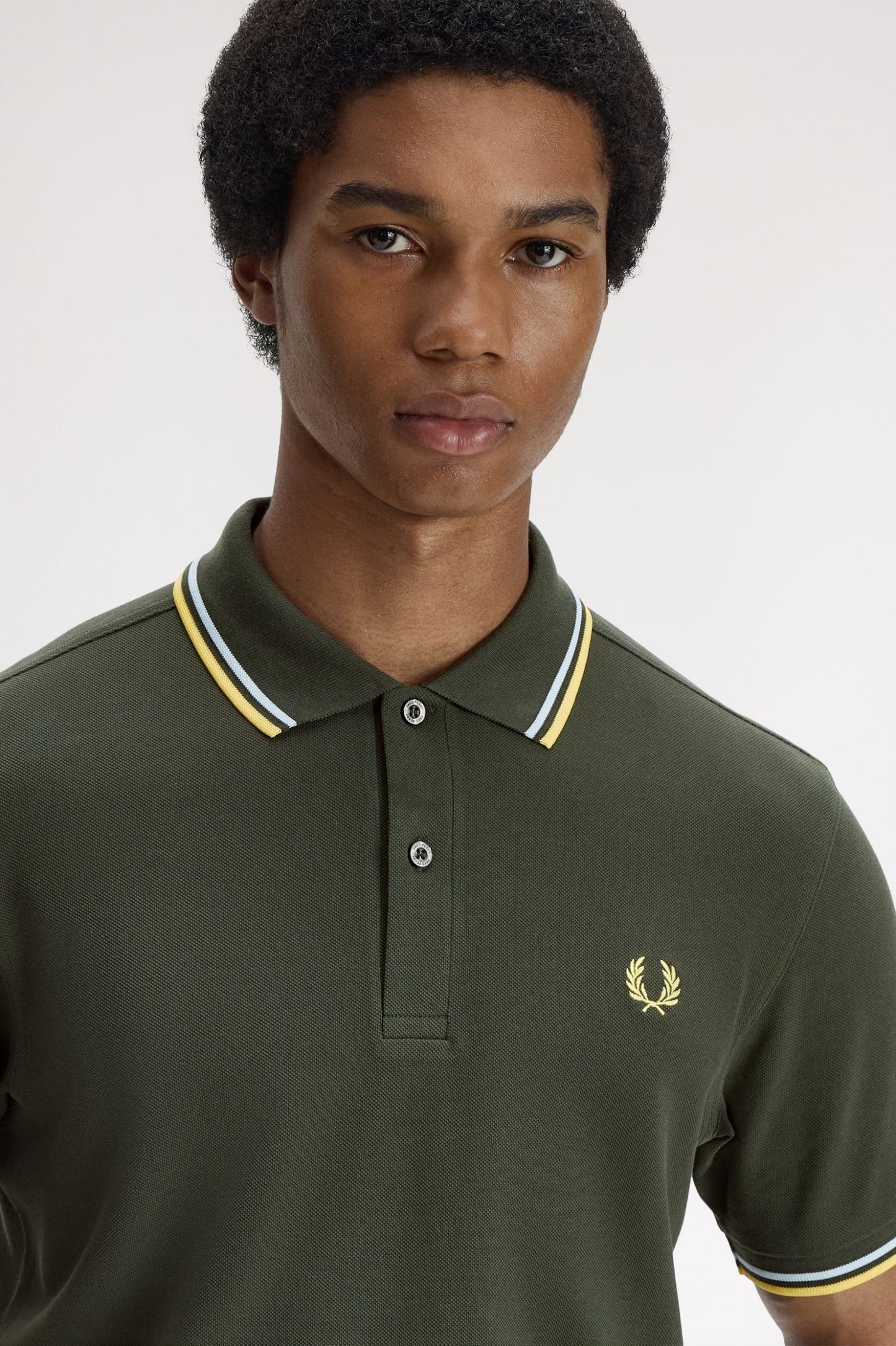 Fred Perry Polo M3600 Hunting Green / Light Ice / Lemon Barley
