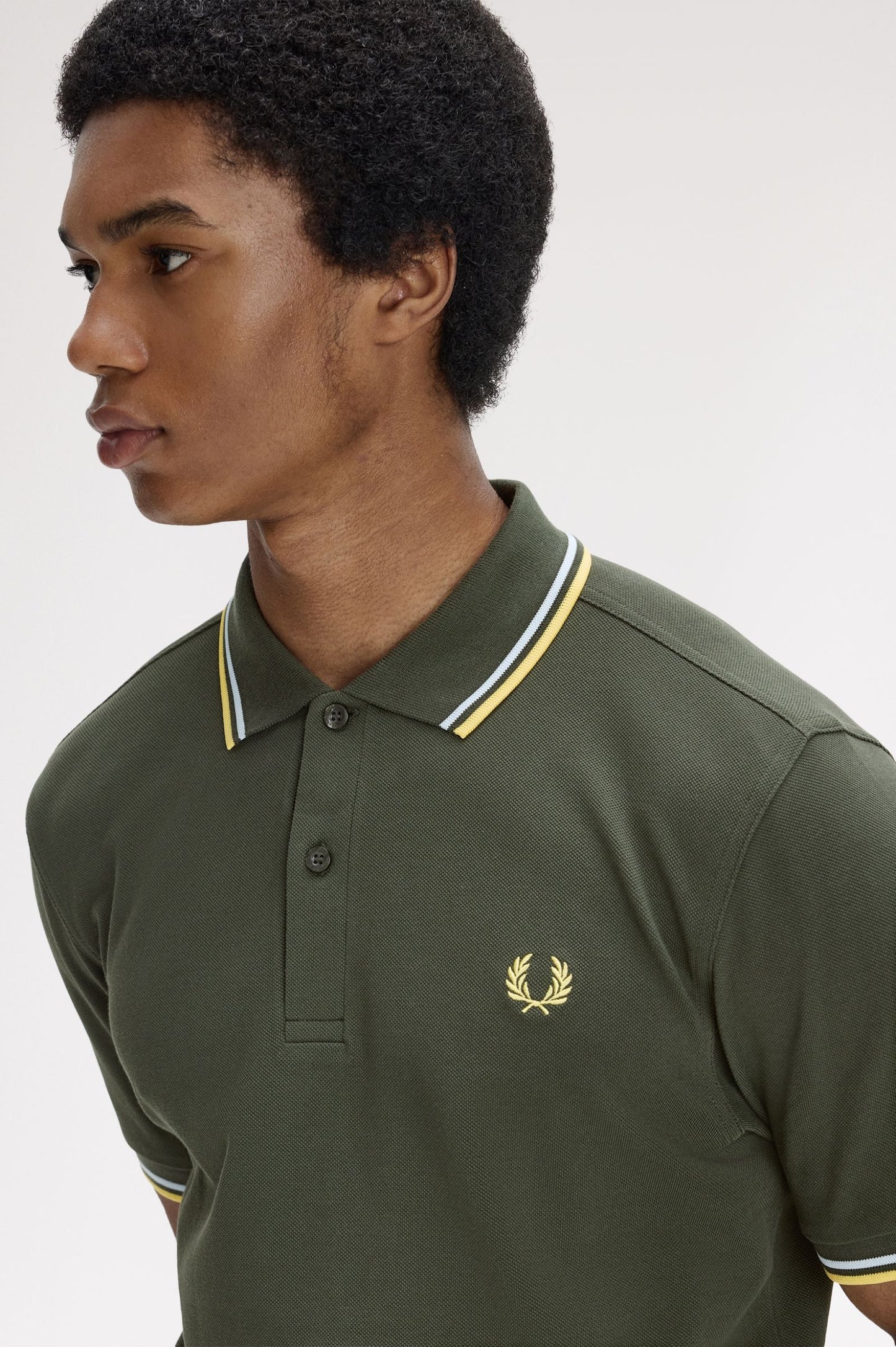 Fred Perry Polo M3600 Hunting Green / Light Ice / Lemon Barley